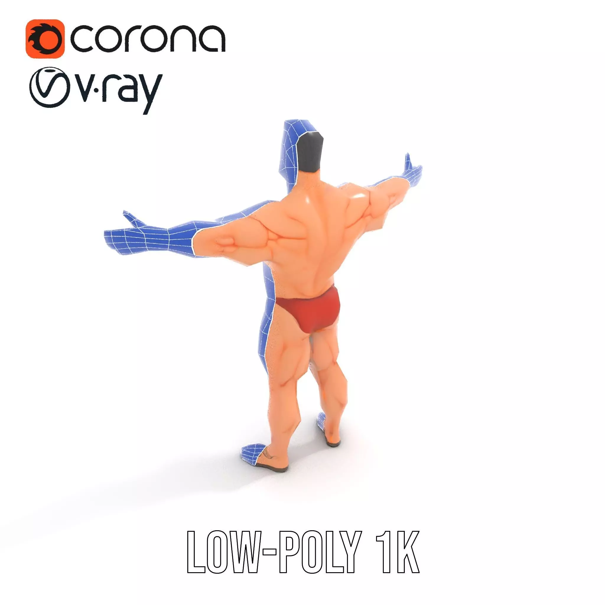 Muscular Hero Character model pack Low-poly 3D model_25