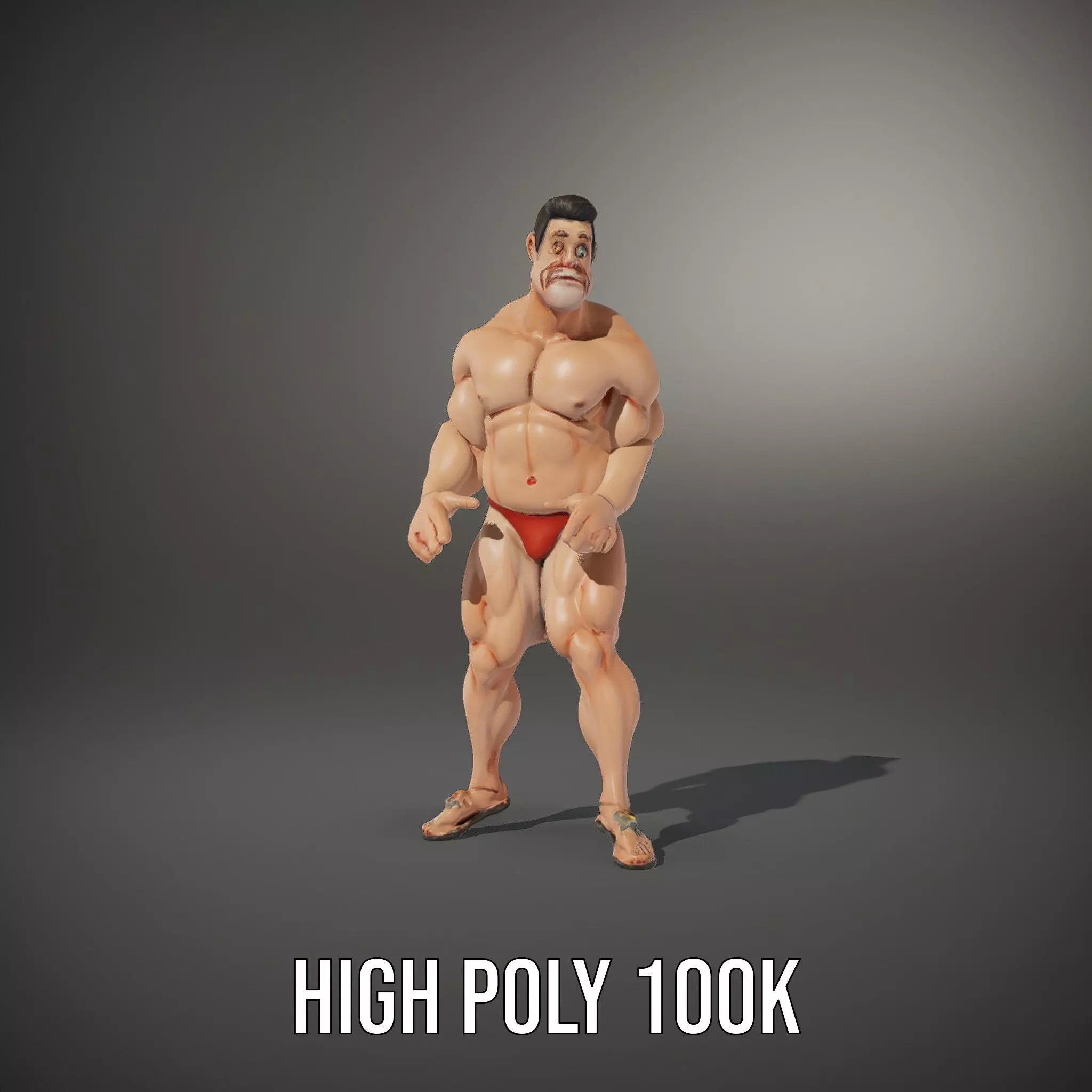 Muscular Hero Character model pack Low-poly 3D model_9