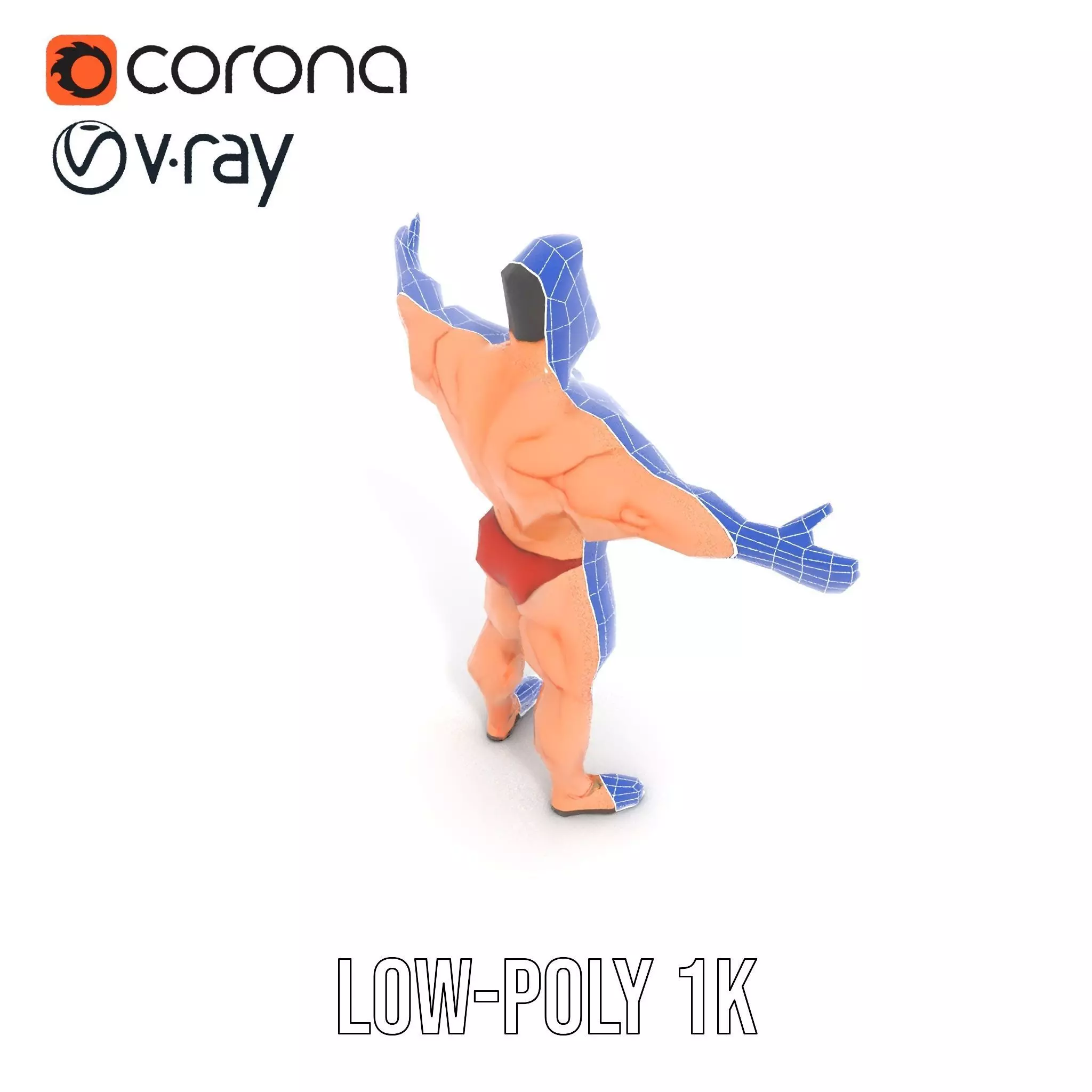 Muscular Hero Character model pack Low-poly 3D model_28