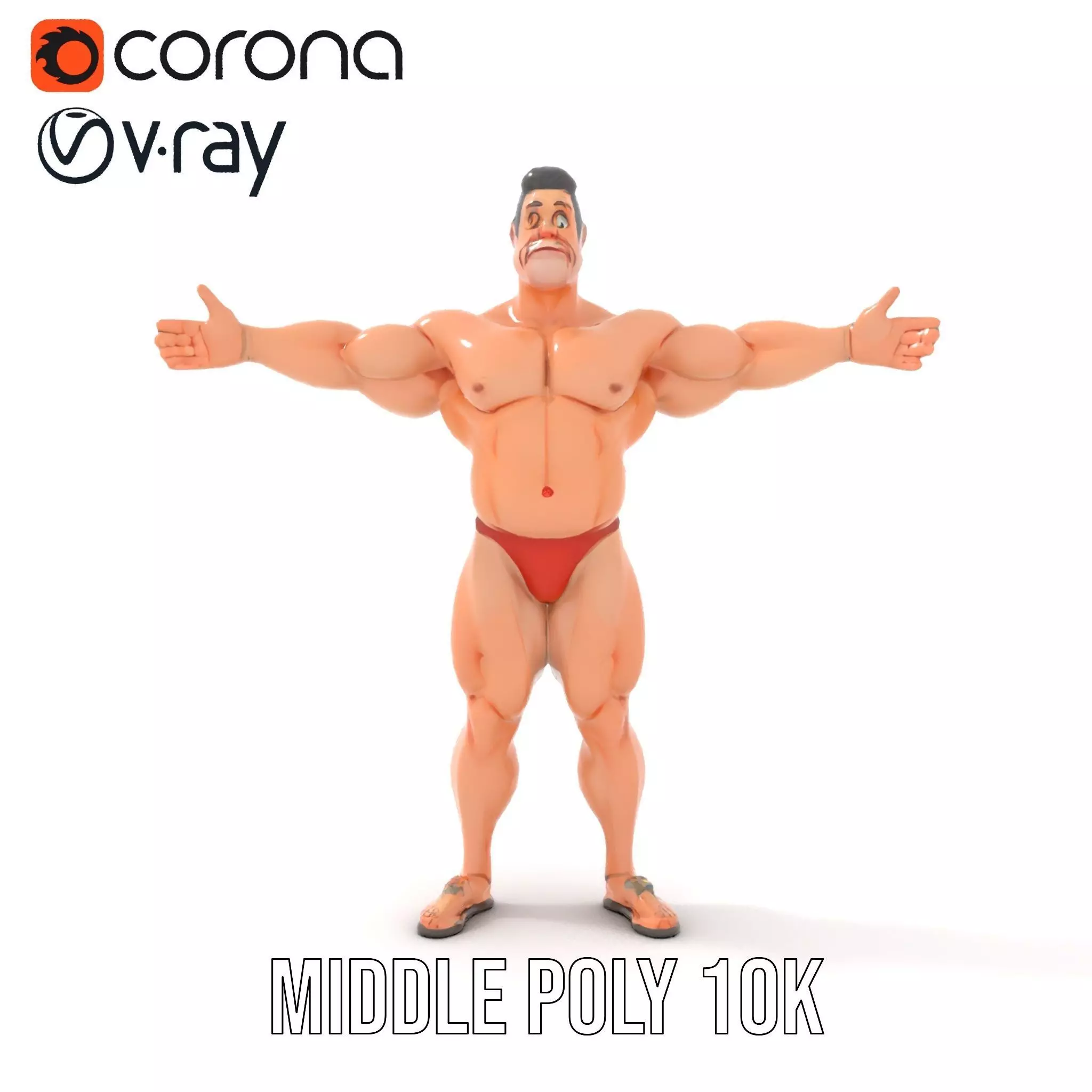 Muscular Hero Character model pack Low-poly 3D model_13