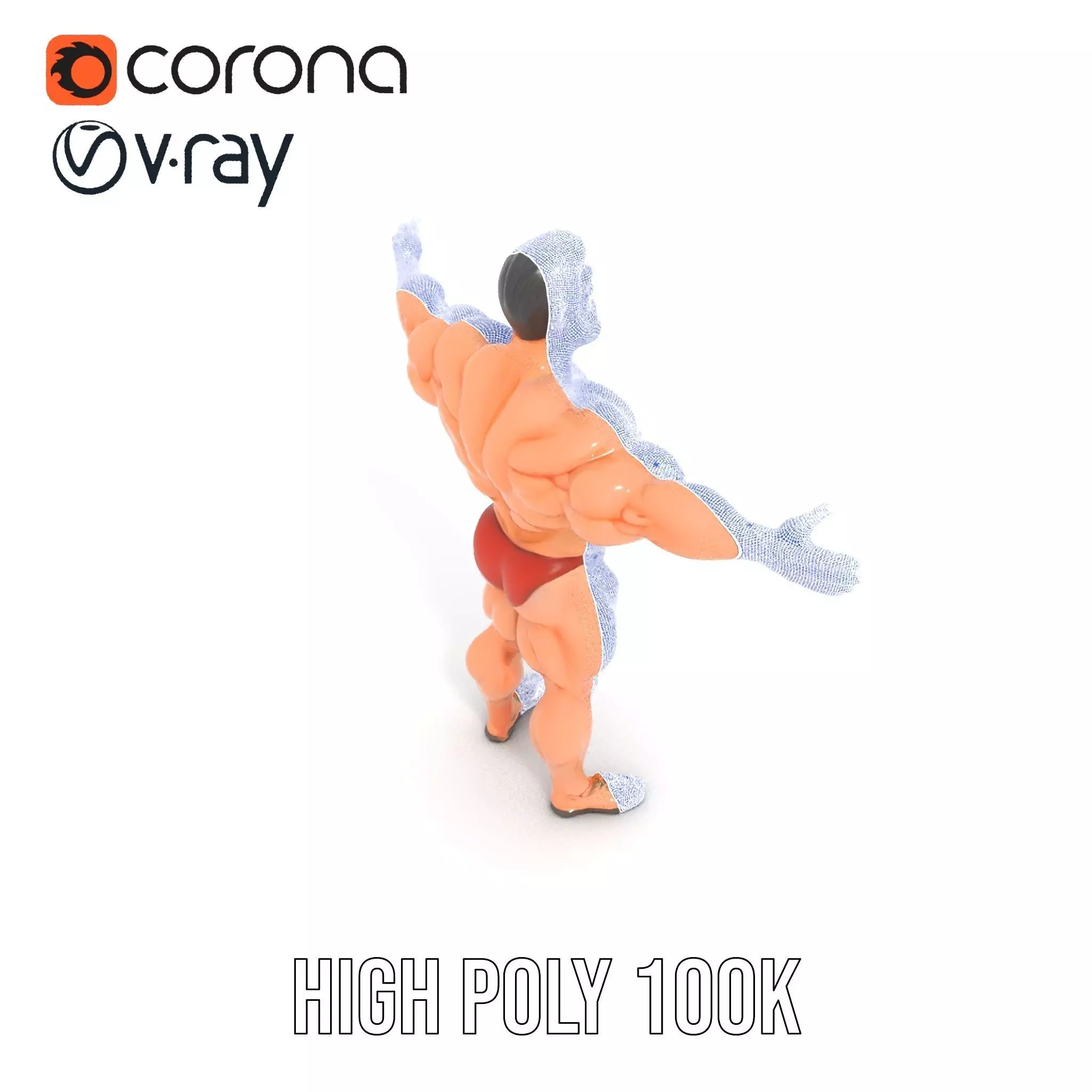 Muscular Hero Character model pack Low-poly 3D model_29