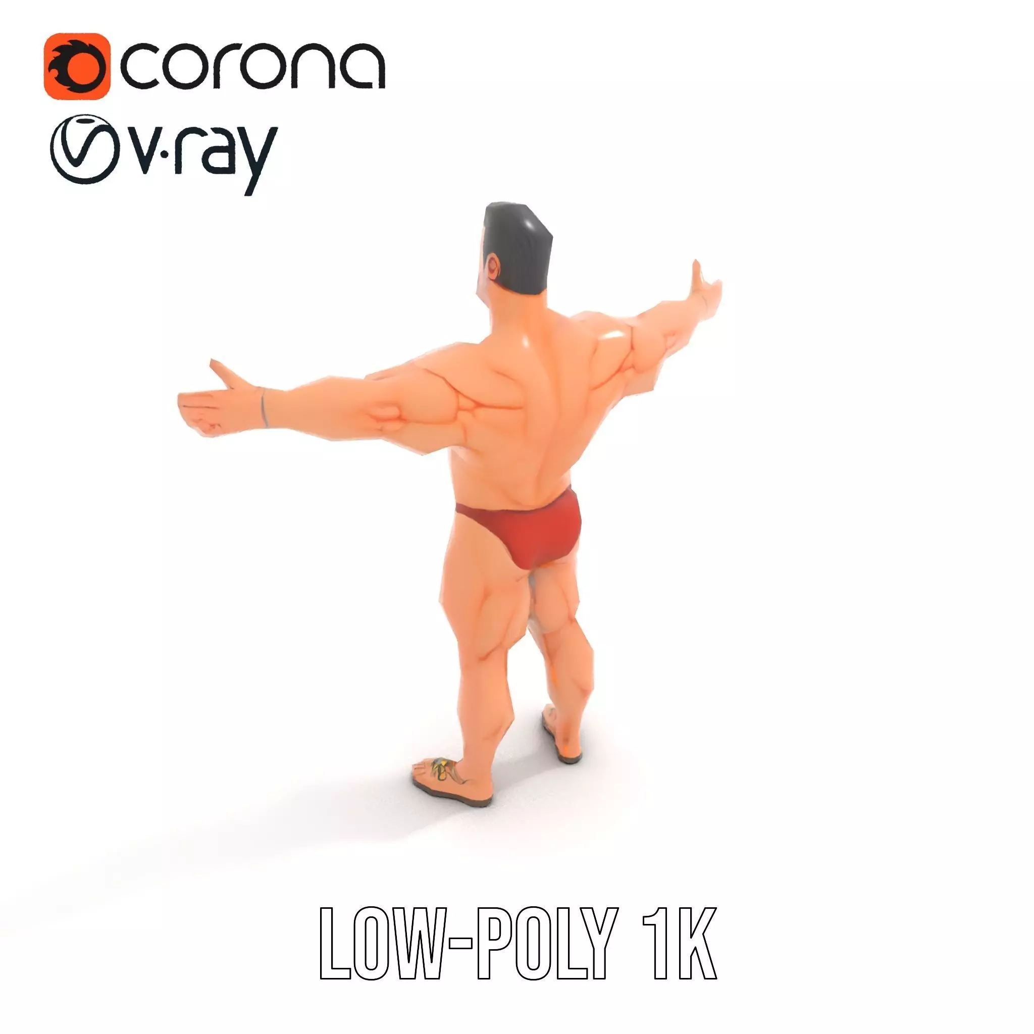 Muscular Hero Character model pack Low-poly 3D model_11