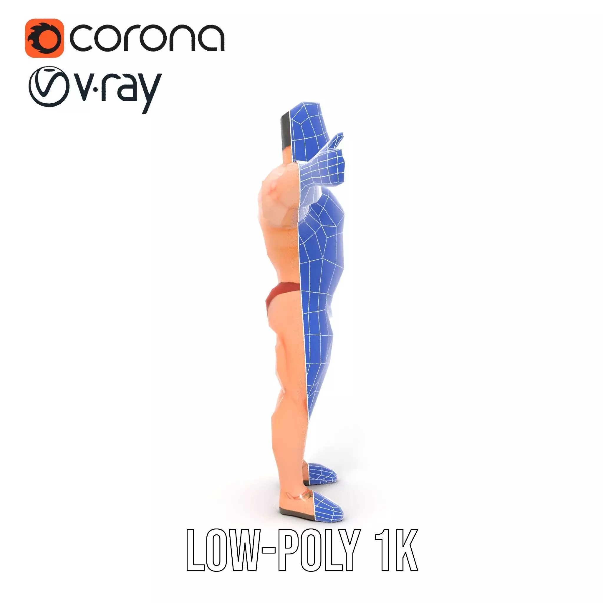 Muscular Hero Character model pack Low-poly 3D model_22