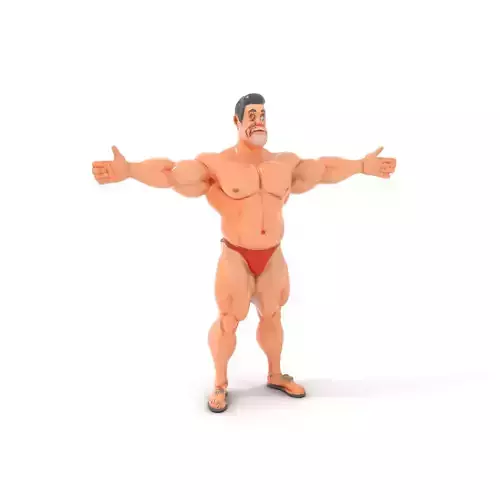 Muscular Hero Character model pack Low-poly 3D model