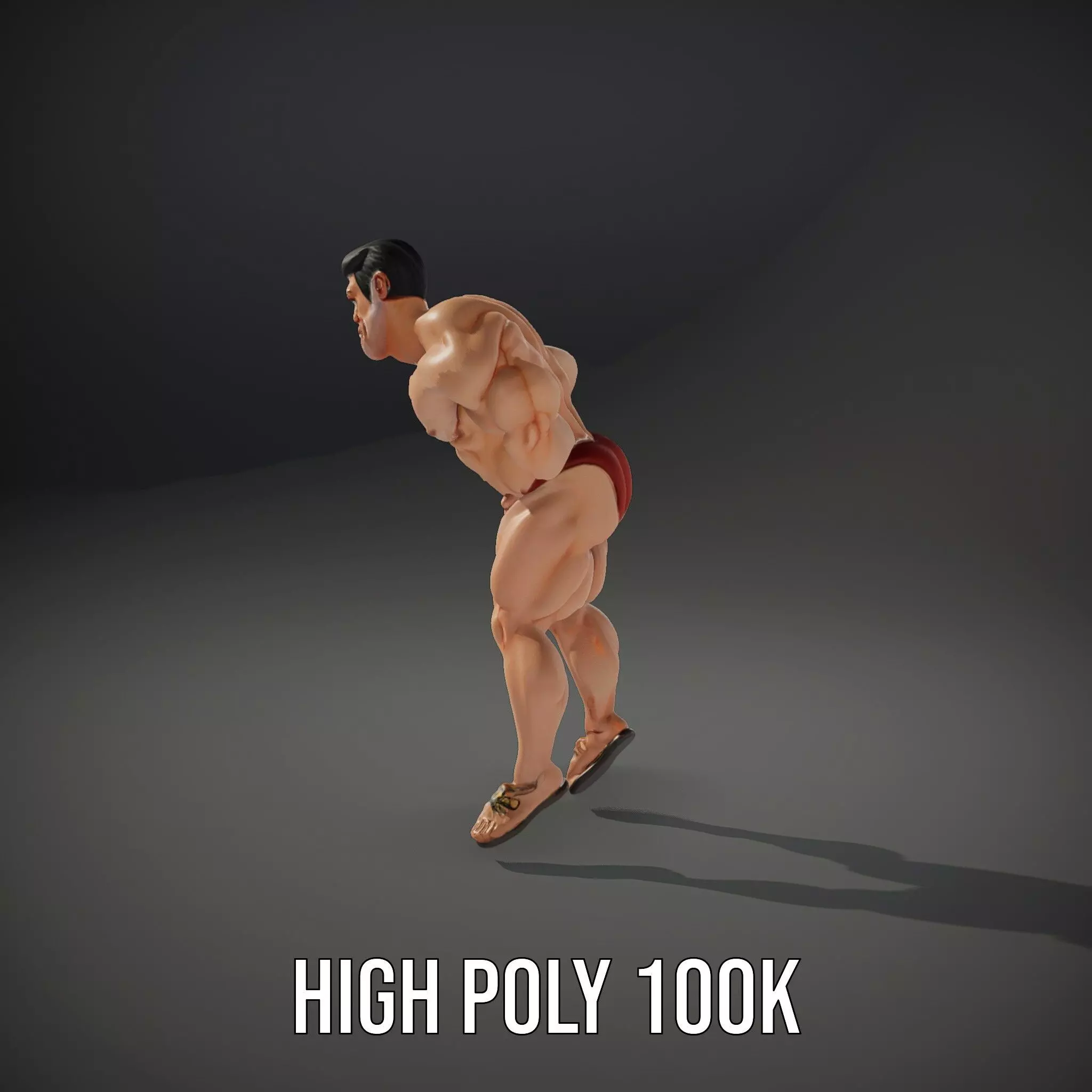 Muscular Hero Character model pack Low-poly 3D model_12