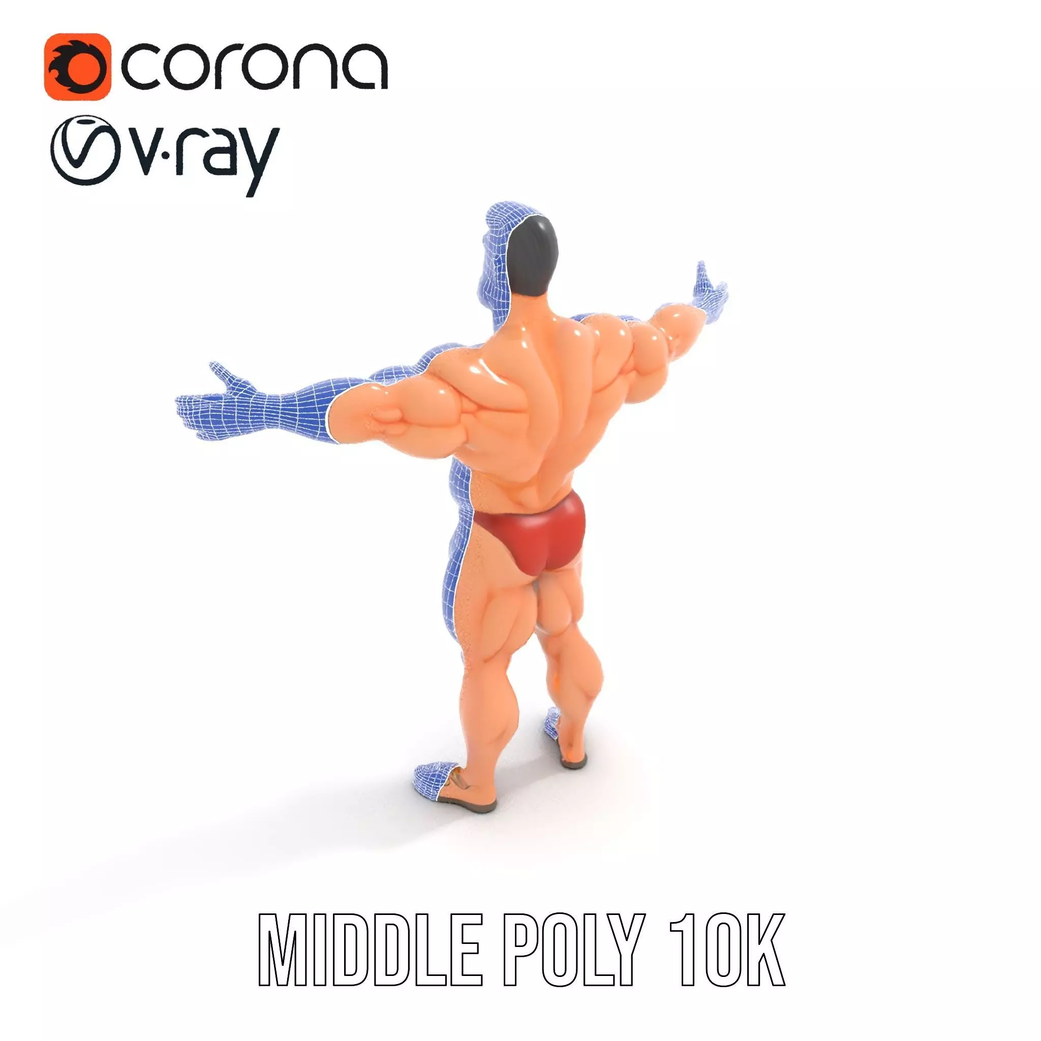 Muscular Hero Character model pack Low-poly 3D model_18