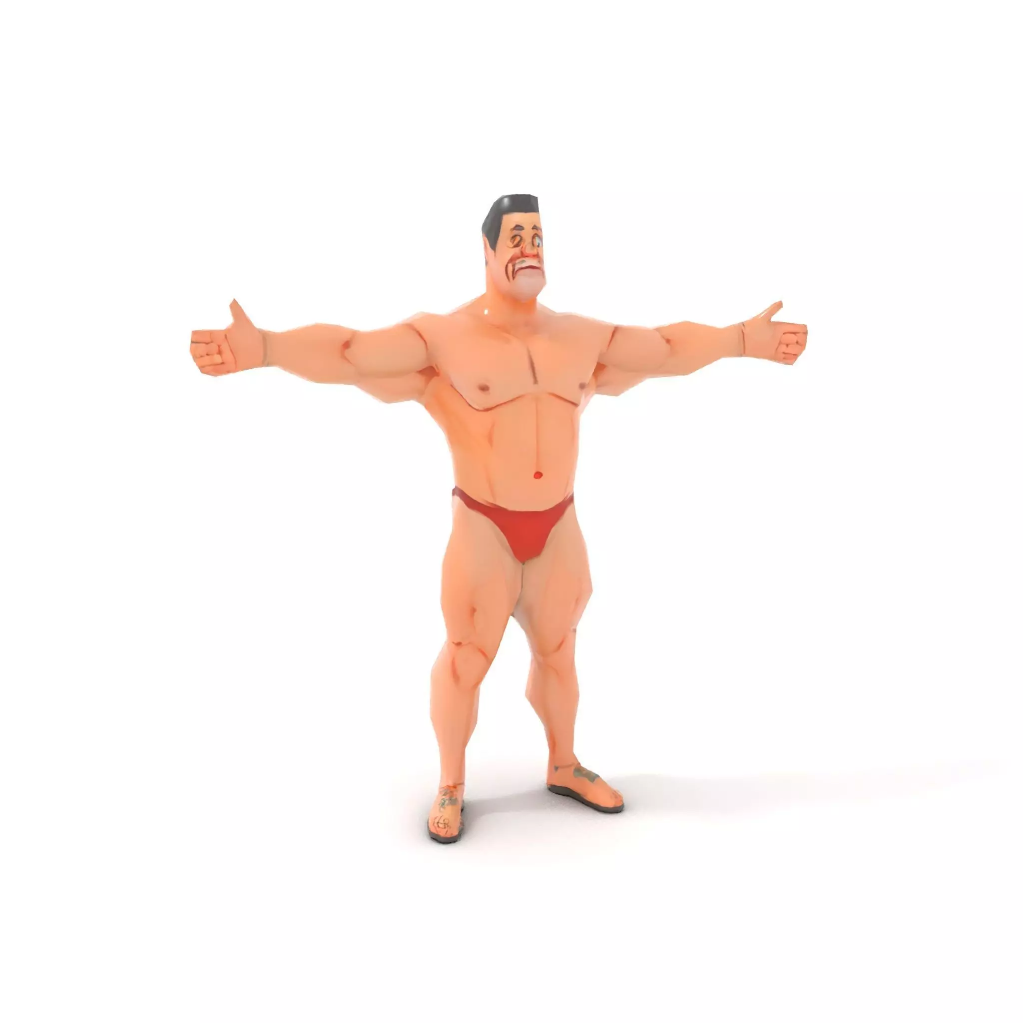 Muscular Hero Character model pack Low-poly 3D model_7