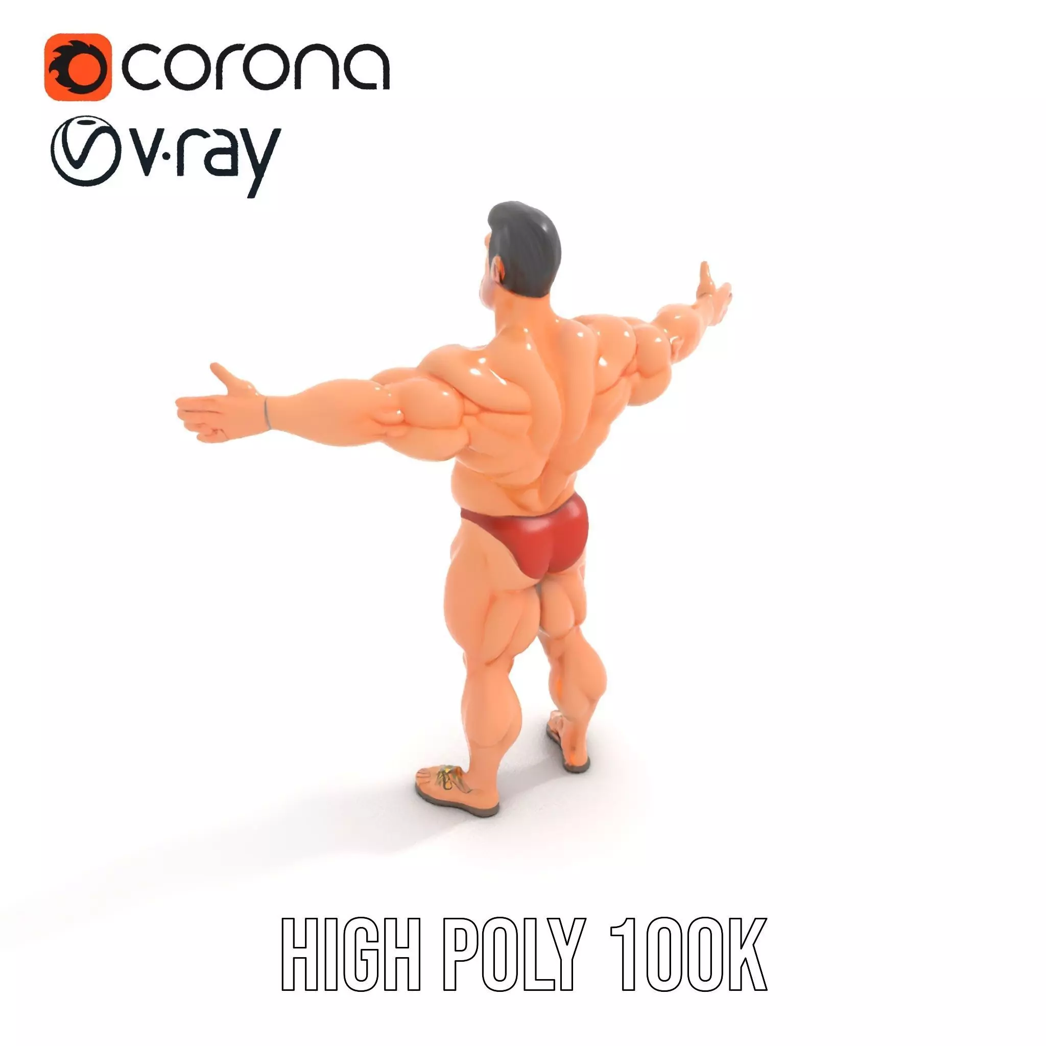 Muscular Hero Character model pack Low-poly 3D model_17