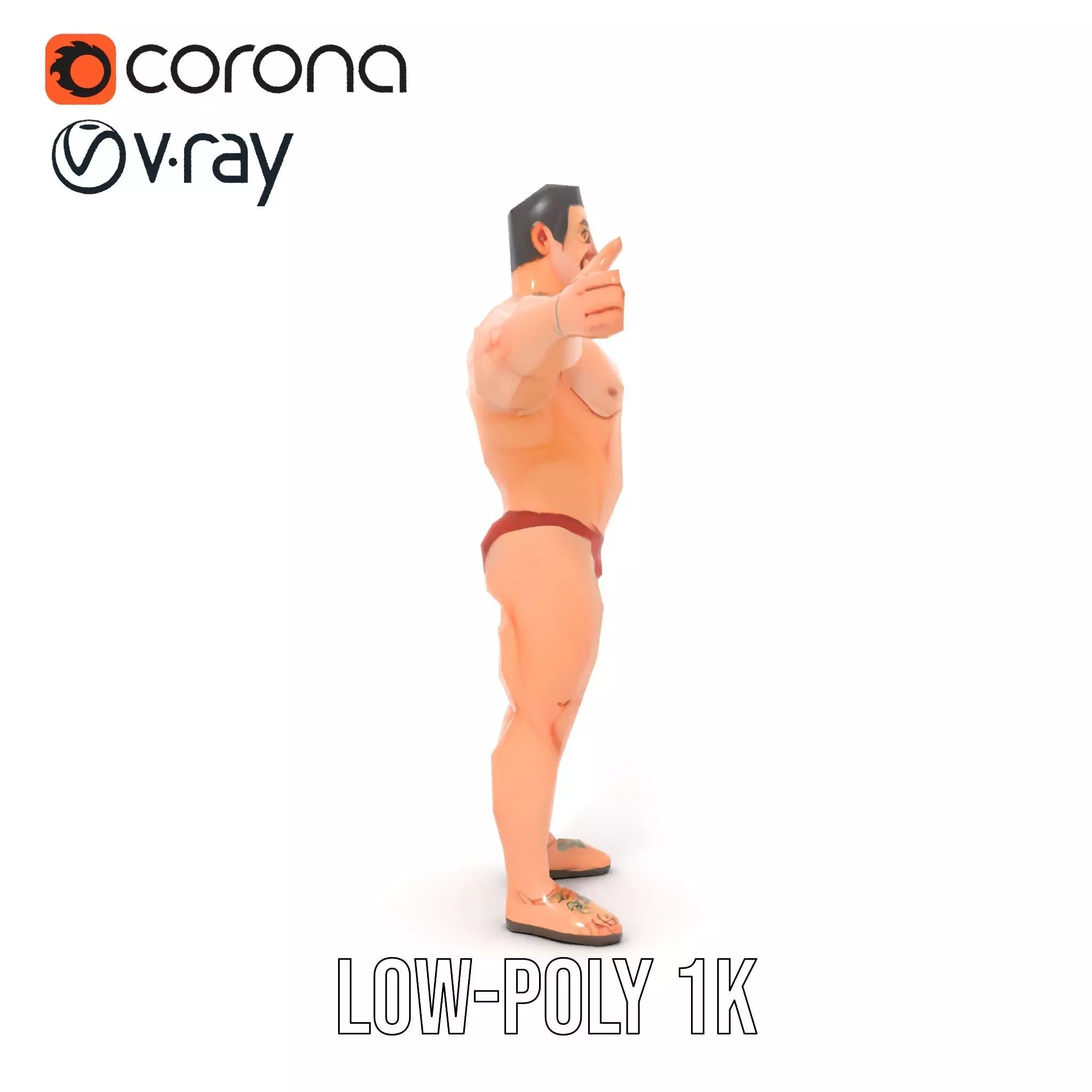 Muscular Hero Character model pack Low-poly 3D model_31