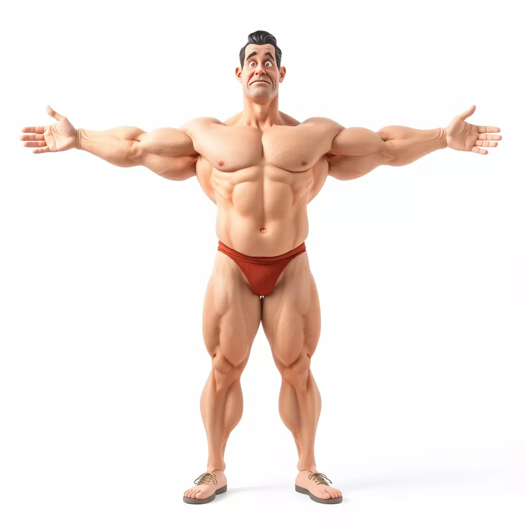 Muscular Hero Character model pack Low-poly 3D model_2