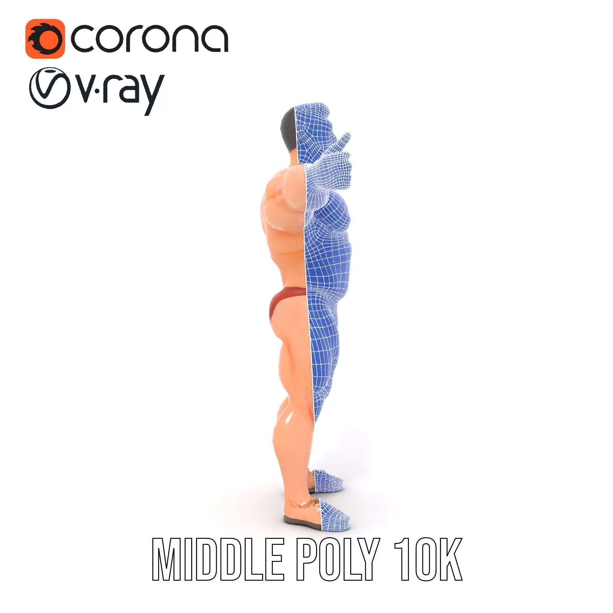 Muscular Hero Character model pack Low-poly 3D model_27