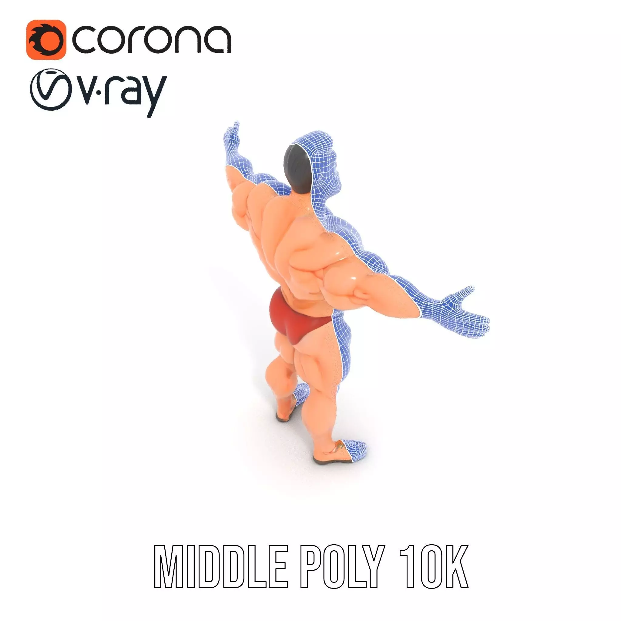 Muscular Hero Character model pack Low-poly 3D model_30