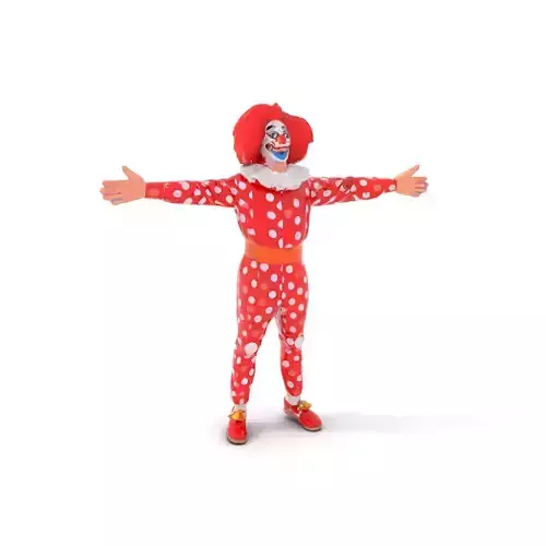 Red Polka Clown model pack Low-poly 3D model