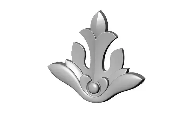 Floral motif rosette applique carving molding relief onlay 3D print model