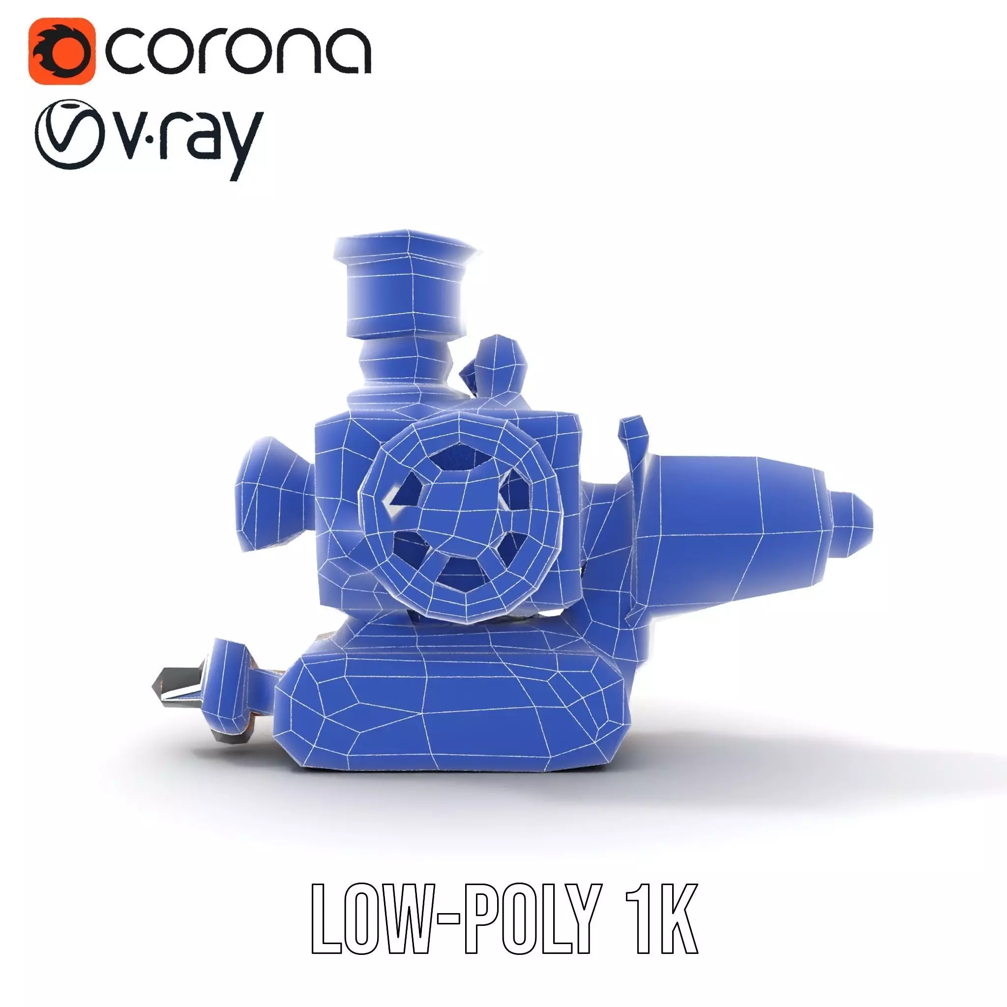 Steampunk Brass Engine model pack Low-poly 3D model_16