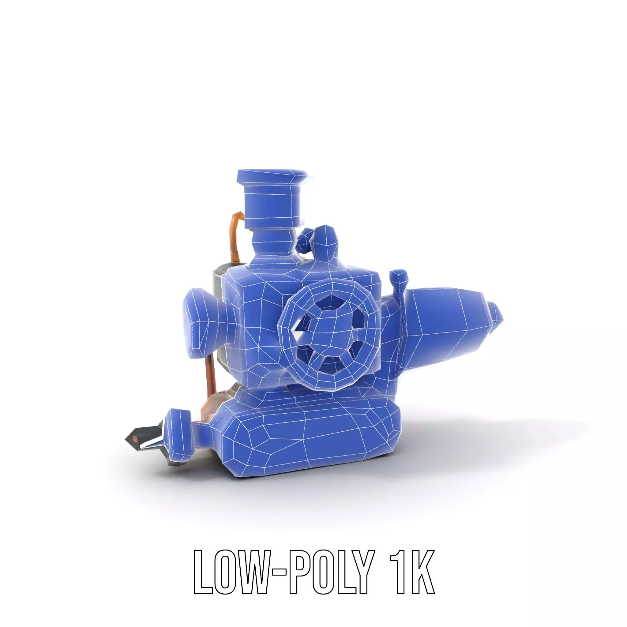 Steampunk Brass Engine model pack Low-poly 3D model_9