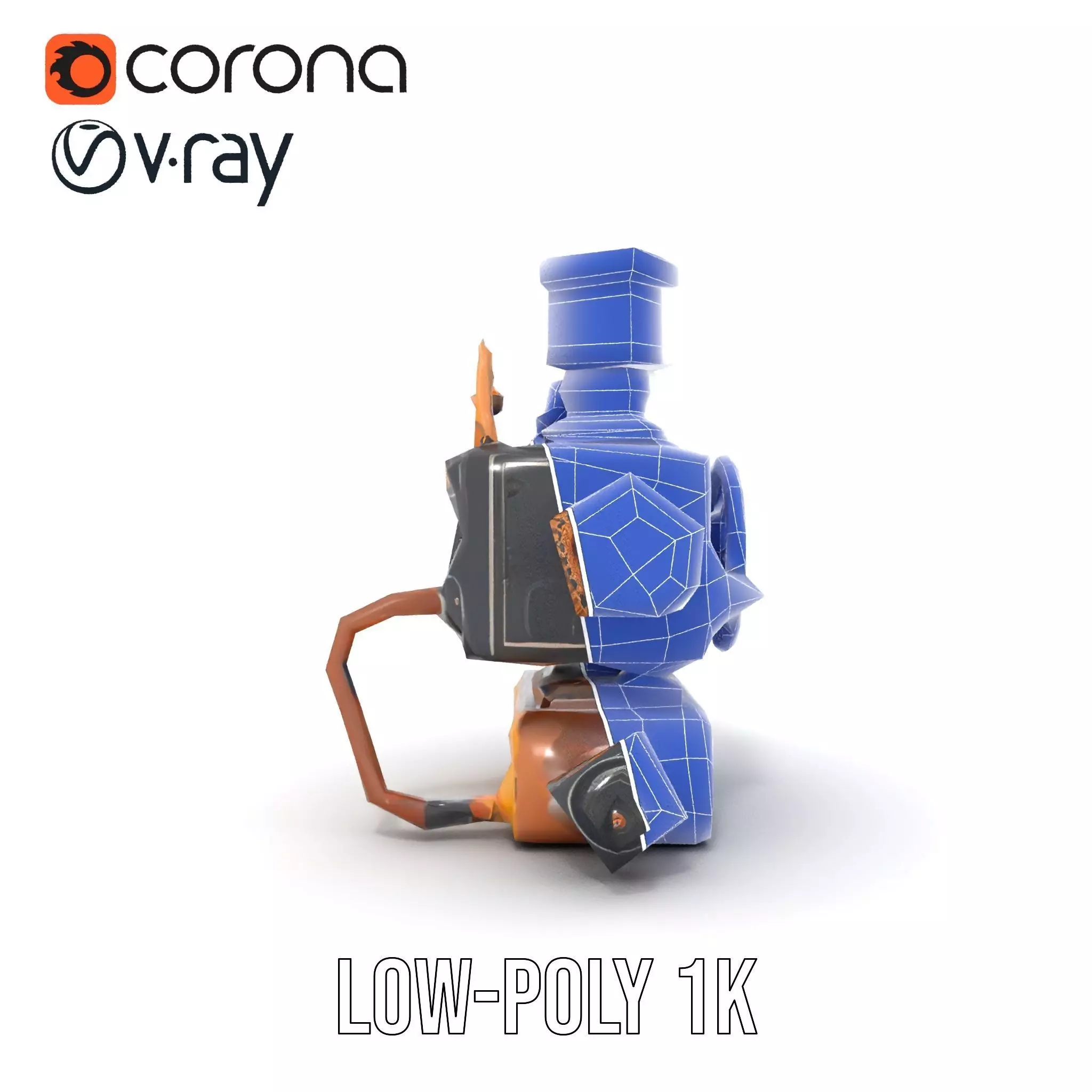 Steampunk Brass Engine model pack Low-poly 3D model_30