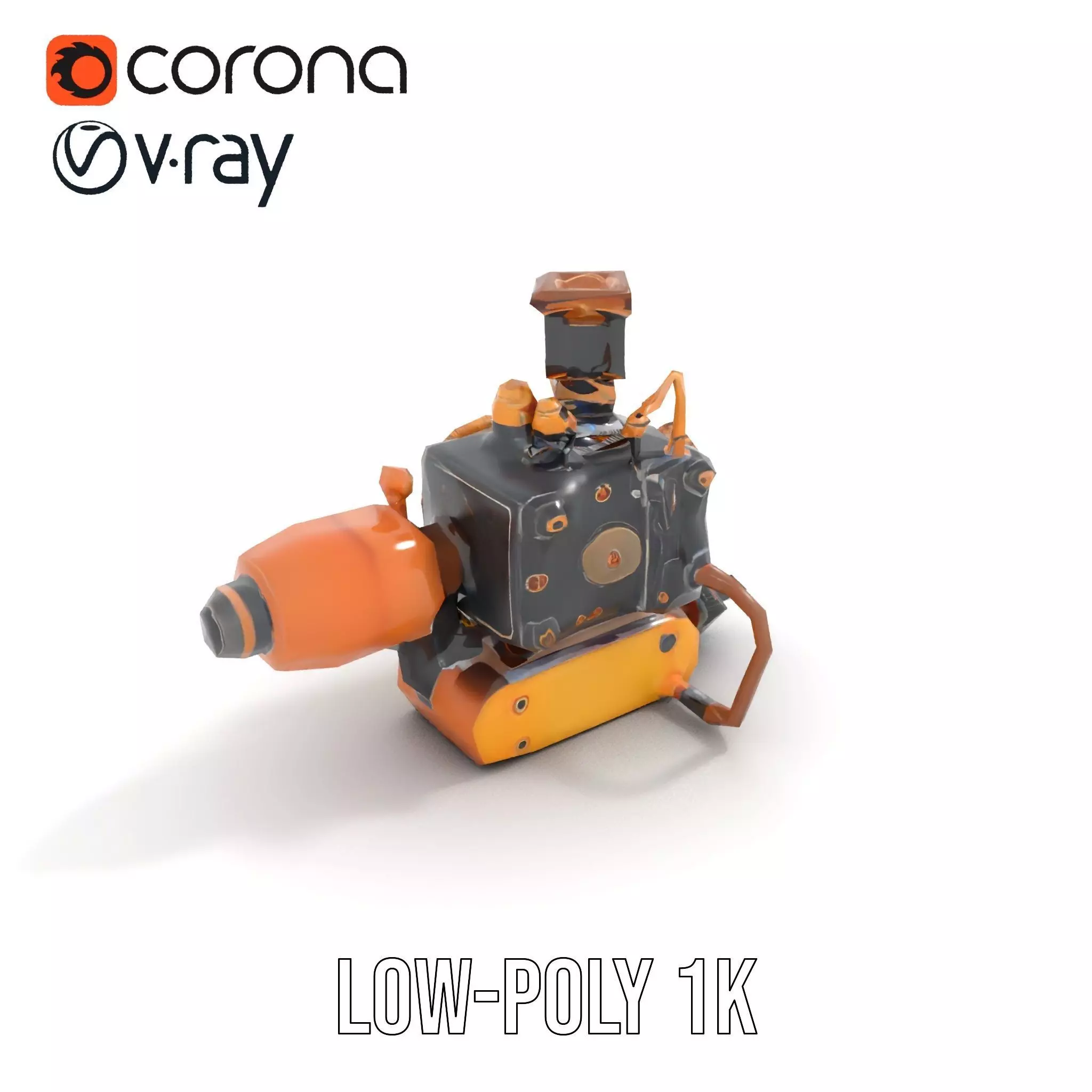 Steampunk Brass Engine model pack Low-poly 3D model_25