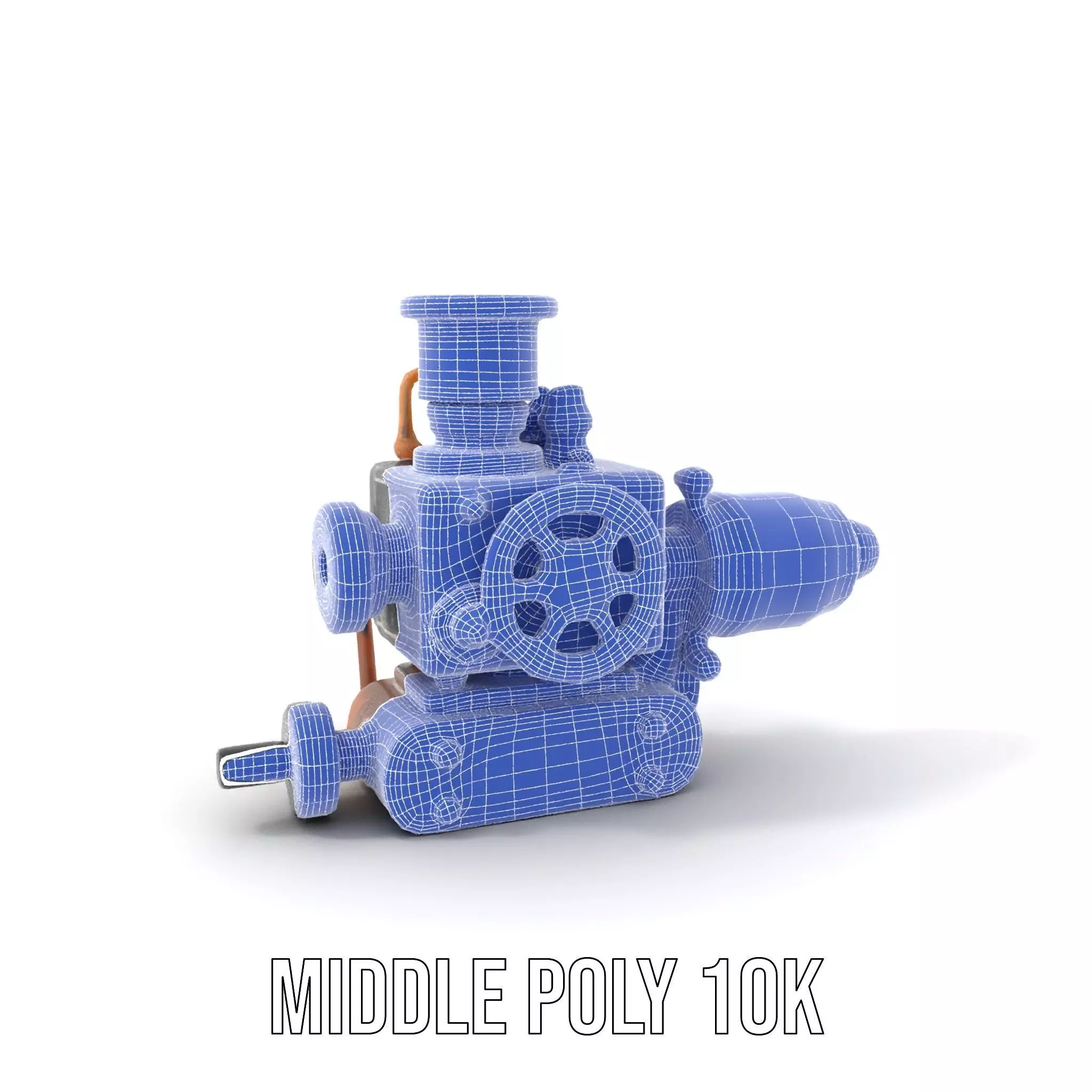 Steampunk Brass Engine model pack Low-poly 3D model_26