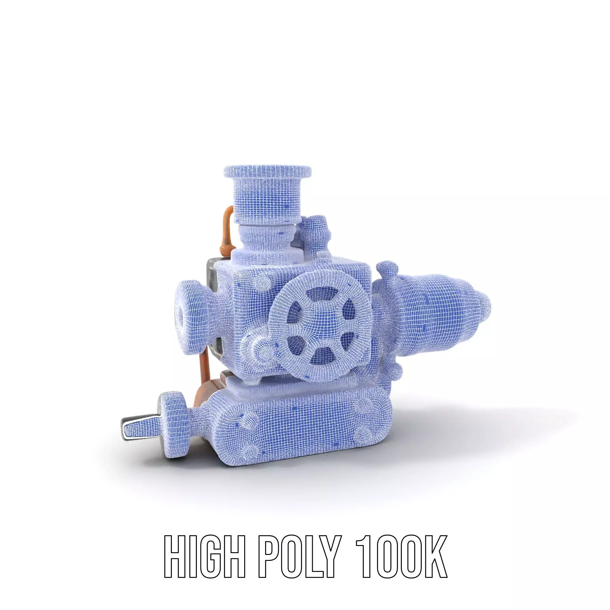 Steampunk Brass Engine model pack Low-poly 3D model_4