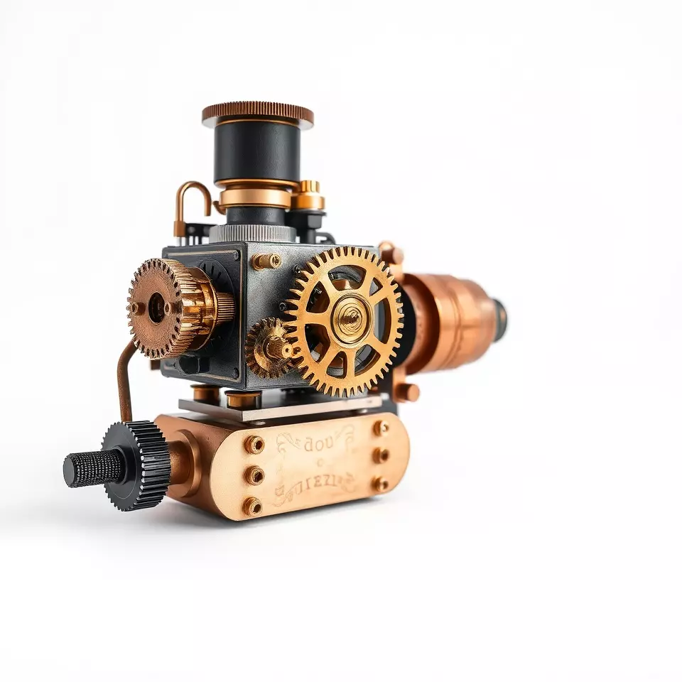 Steampunk Brass Engine model pack Low-poly 3D model_2
