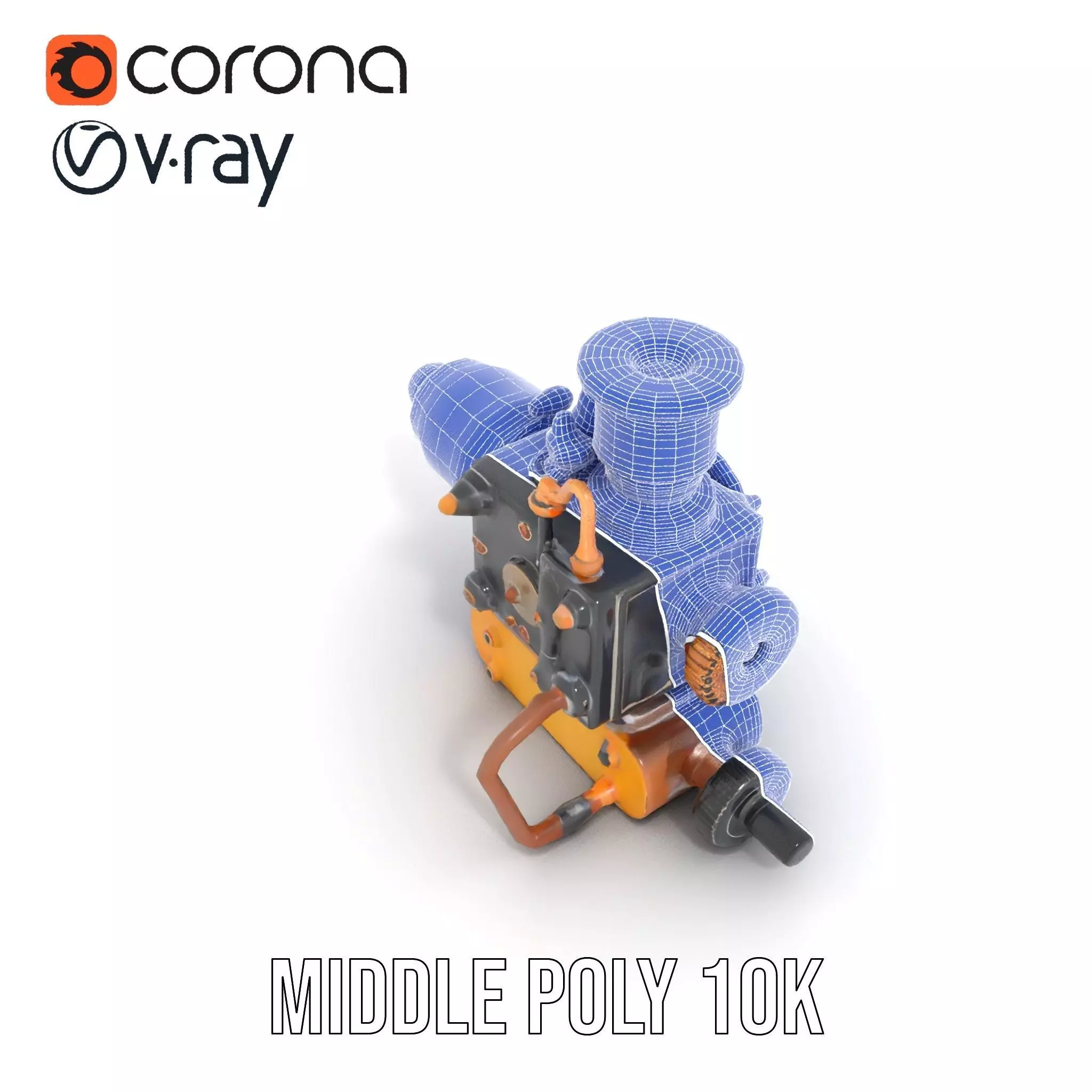 Steampunk Brass Engine model pack Low-poly 3D model_11