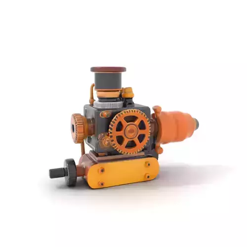 Steampunk Brass Engine model pack Low-poly 3D model
