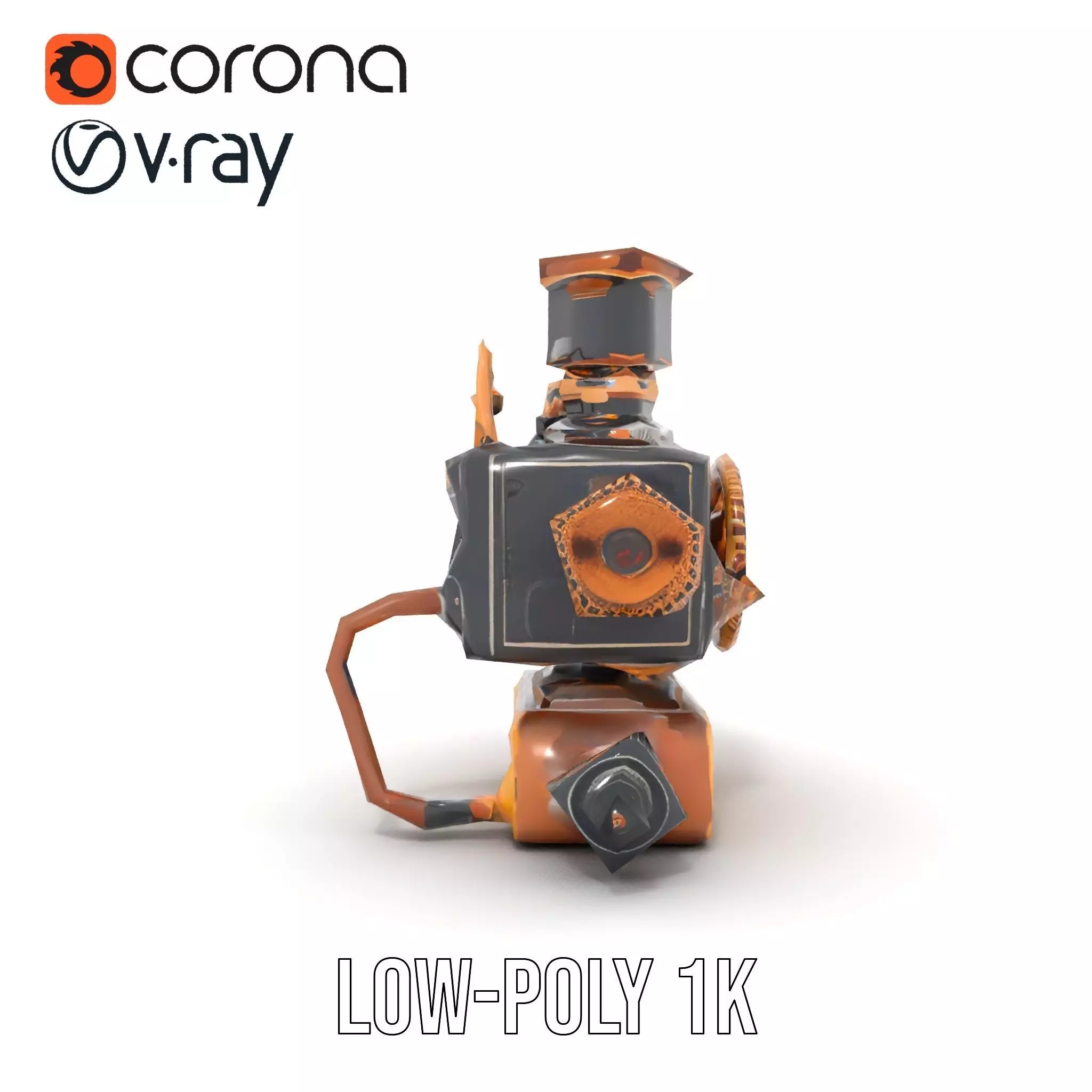 Steampunk Brass Engine model pack Low-poly 3D model_22