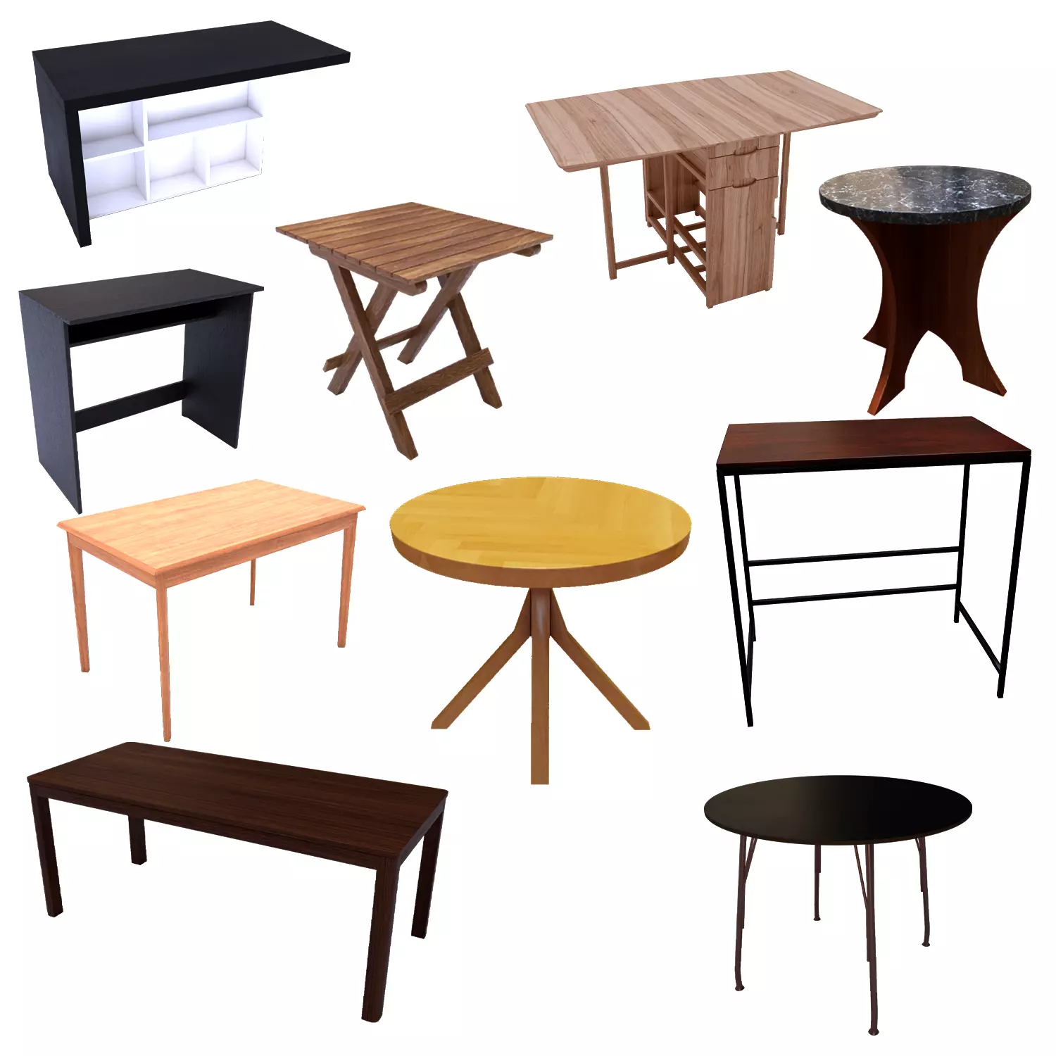 10 Dining Table Mega pack Vol 1  3D Model Collection_0