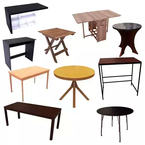 10 Dining Table Mega pack Vol 1  3D Model Collection