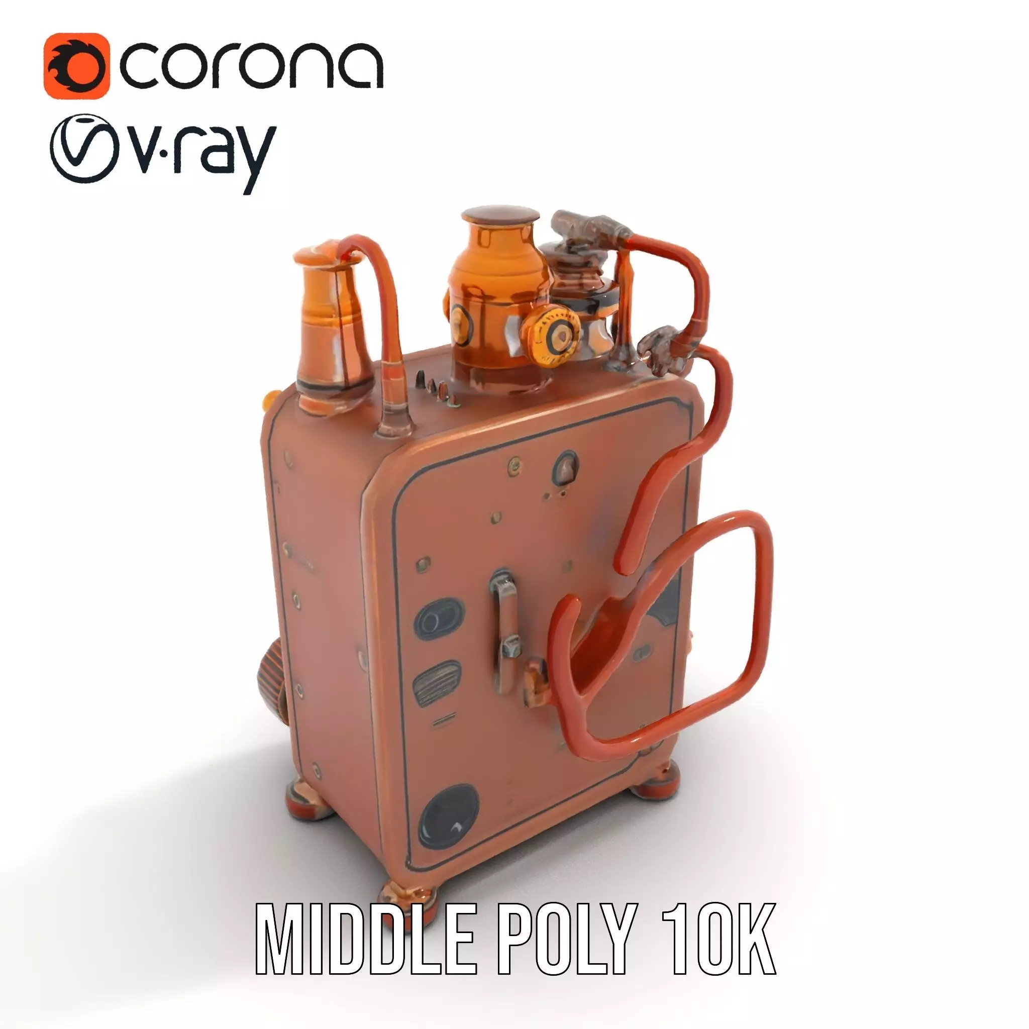 Steampunk Copper Gadget model pack Low-poly 3D model_15
