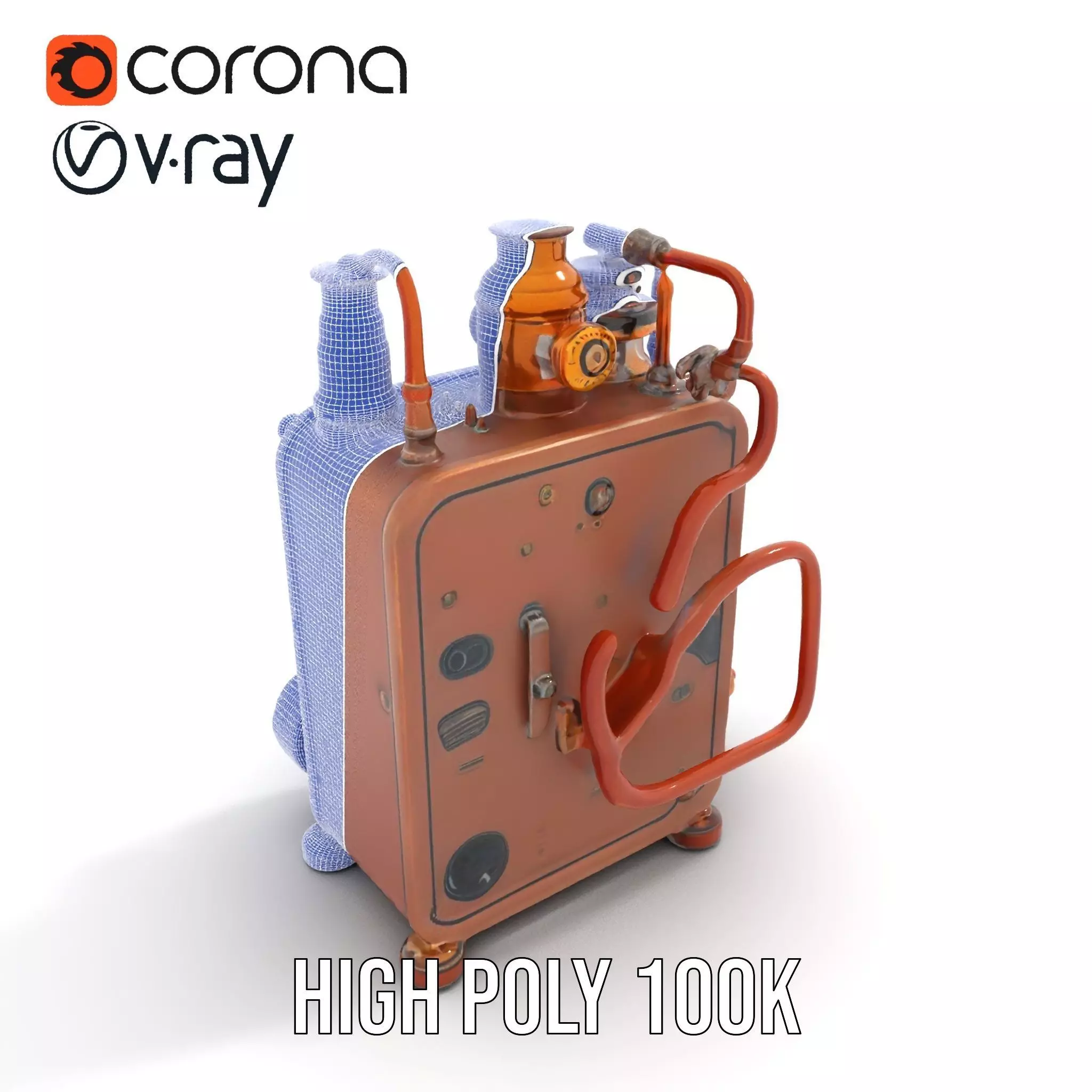 Steampunk Copper Gadget model pack Low-poly 3D model_20
