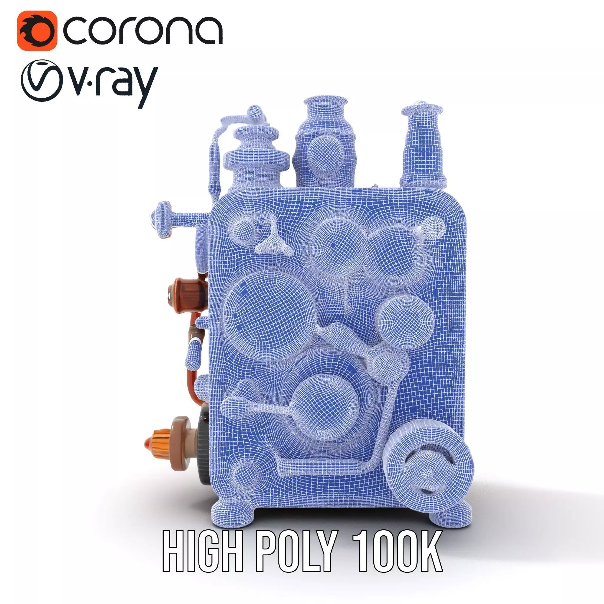 Steampunk Copper Gadget model pack Low-poly 3D model_32