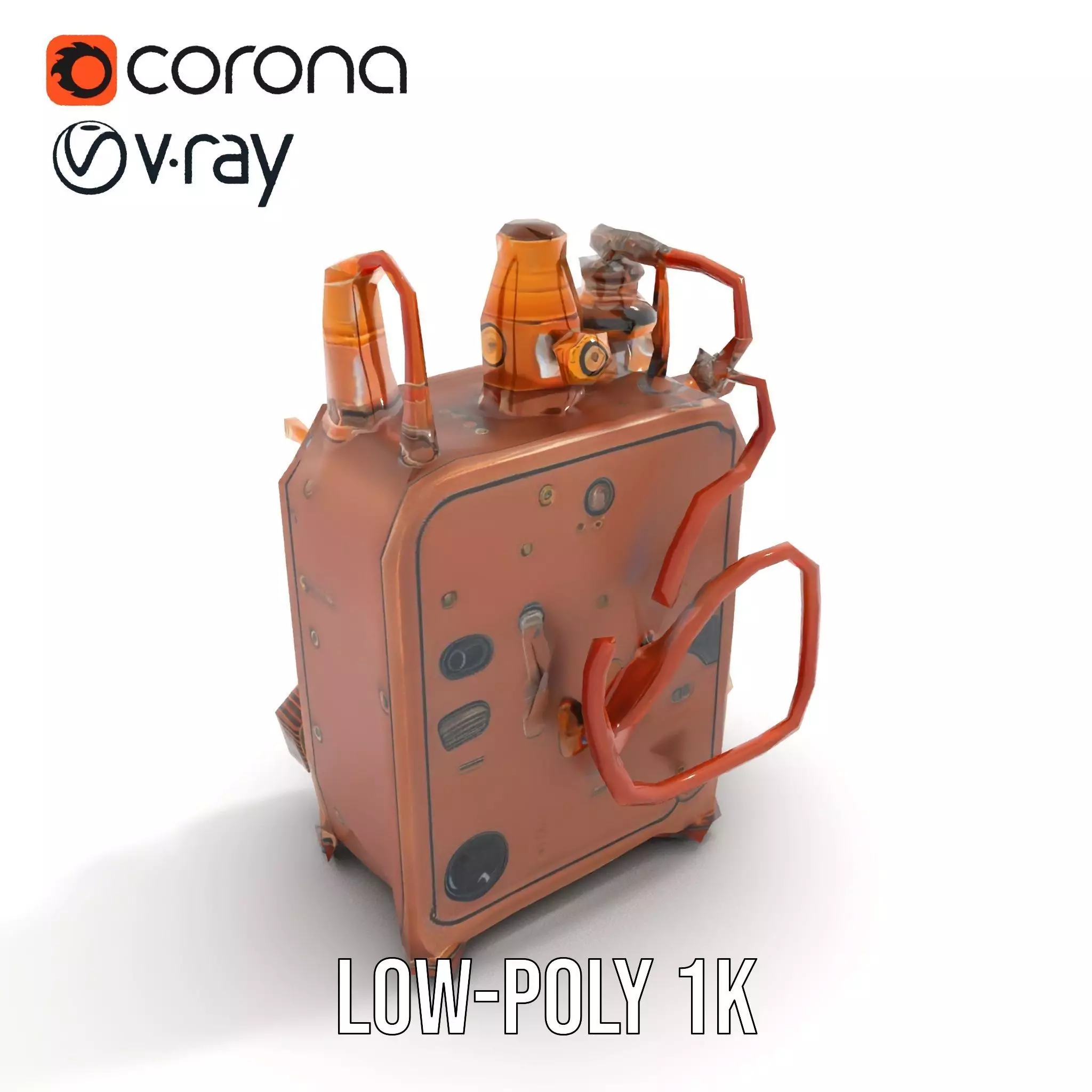 Steampunk Copper Gadget model pack Low-poly 3D model_27