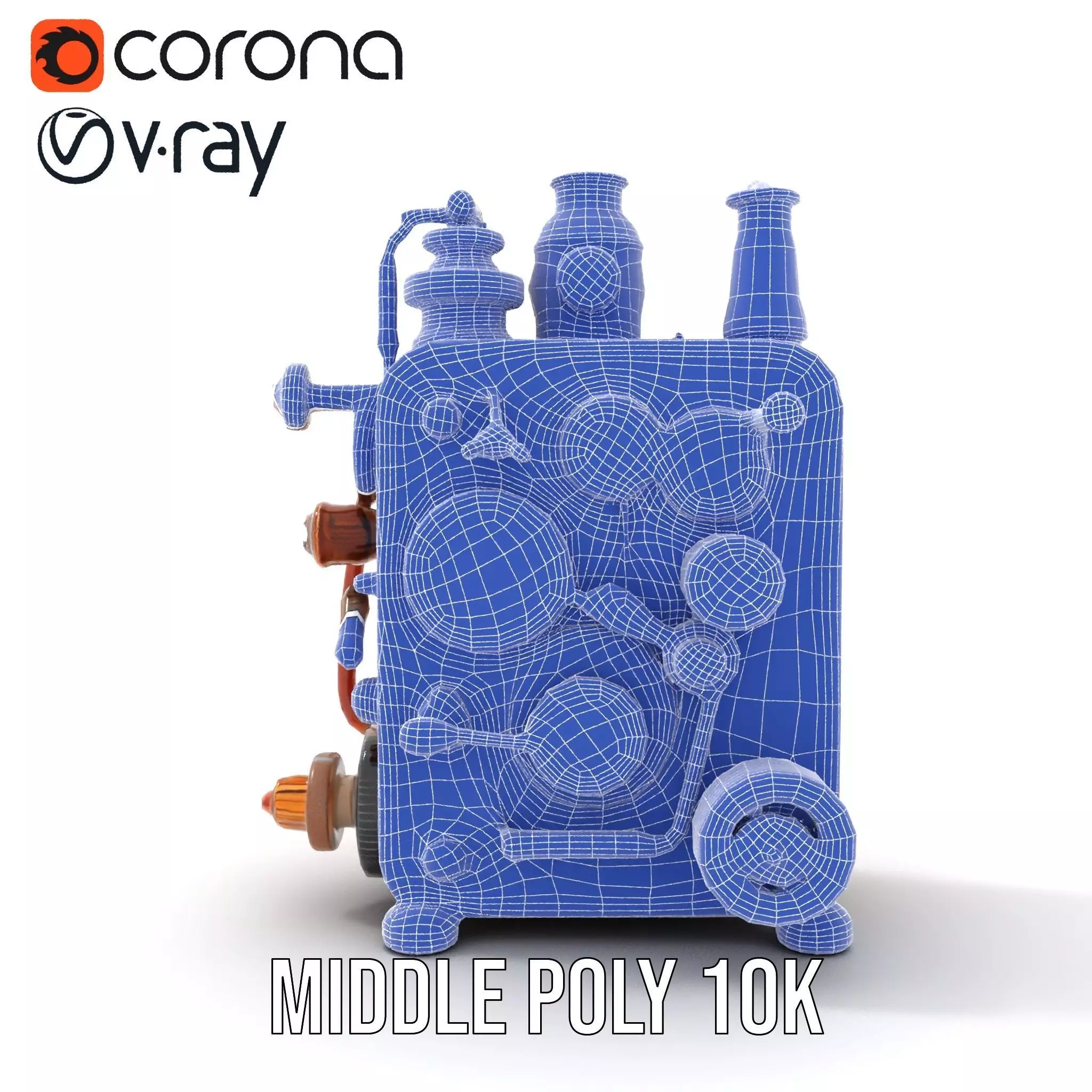 Steampunk Copper Gadget model pack Low-poly 3D model_29