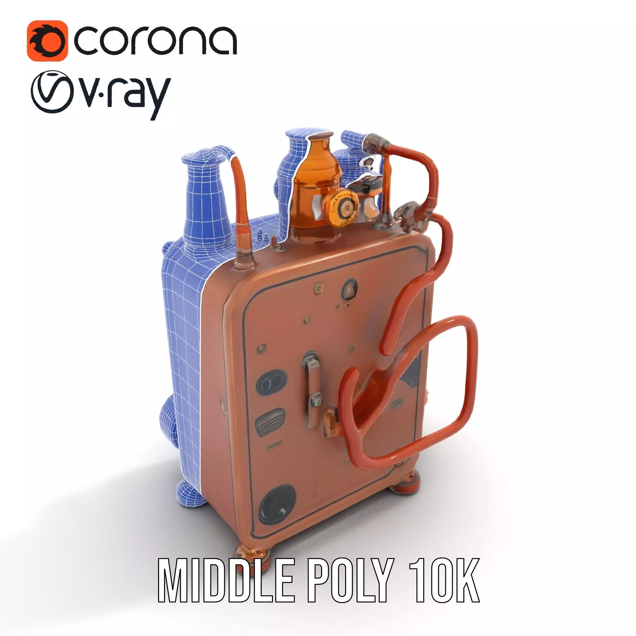 Steampunk Copper Gadget model pack Low-poly 3D model_11