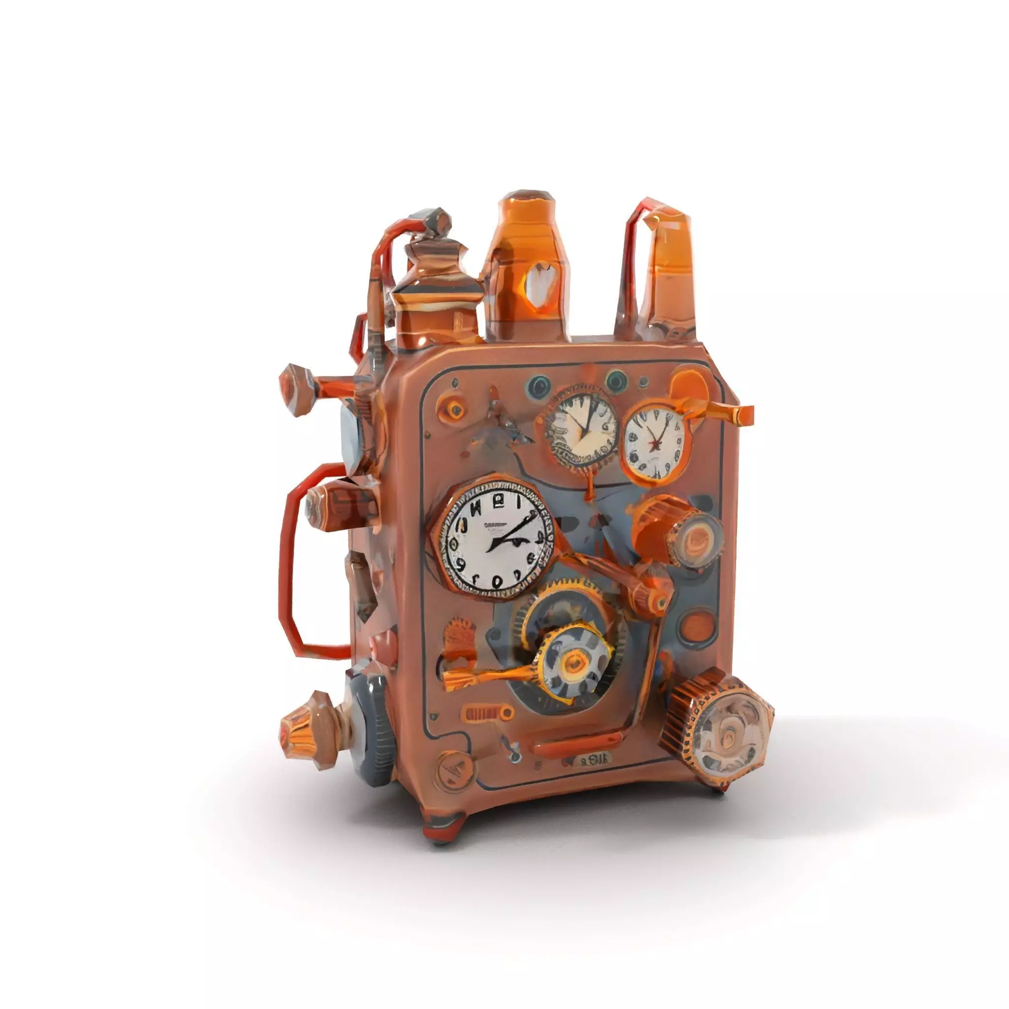 Steampunk Copper Gadget model pack Low-poly 3D model_22