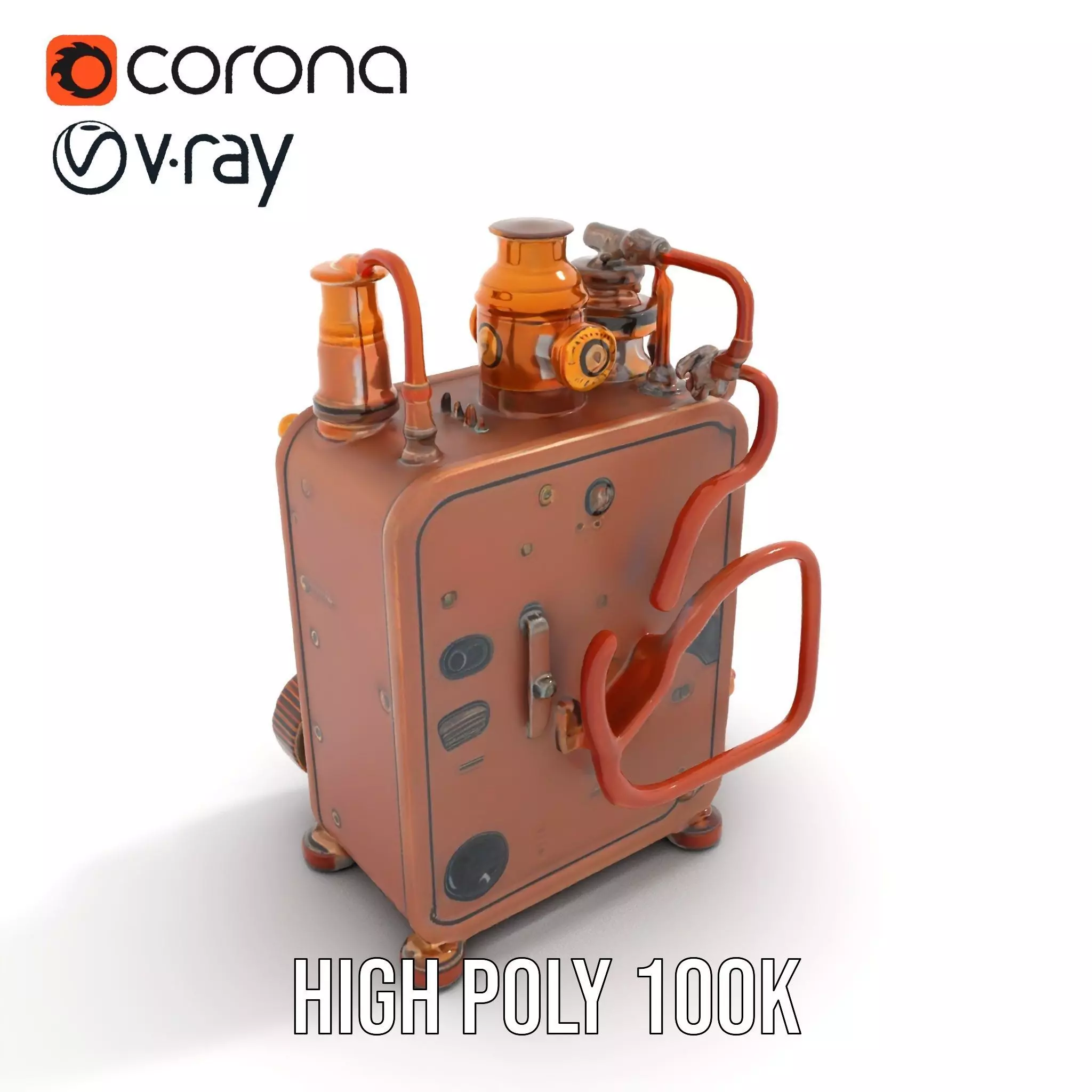 Steampunk Copper Gadget model pack Low-poly 3D model_25