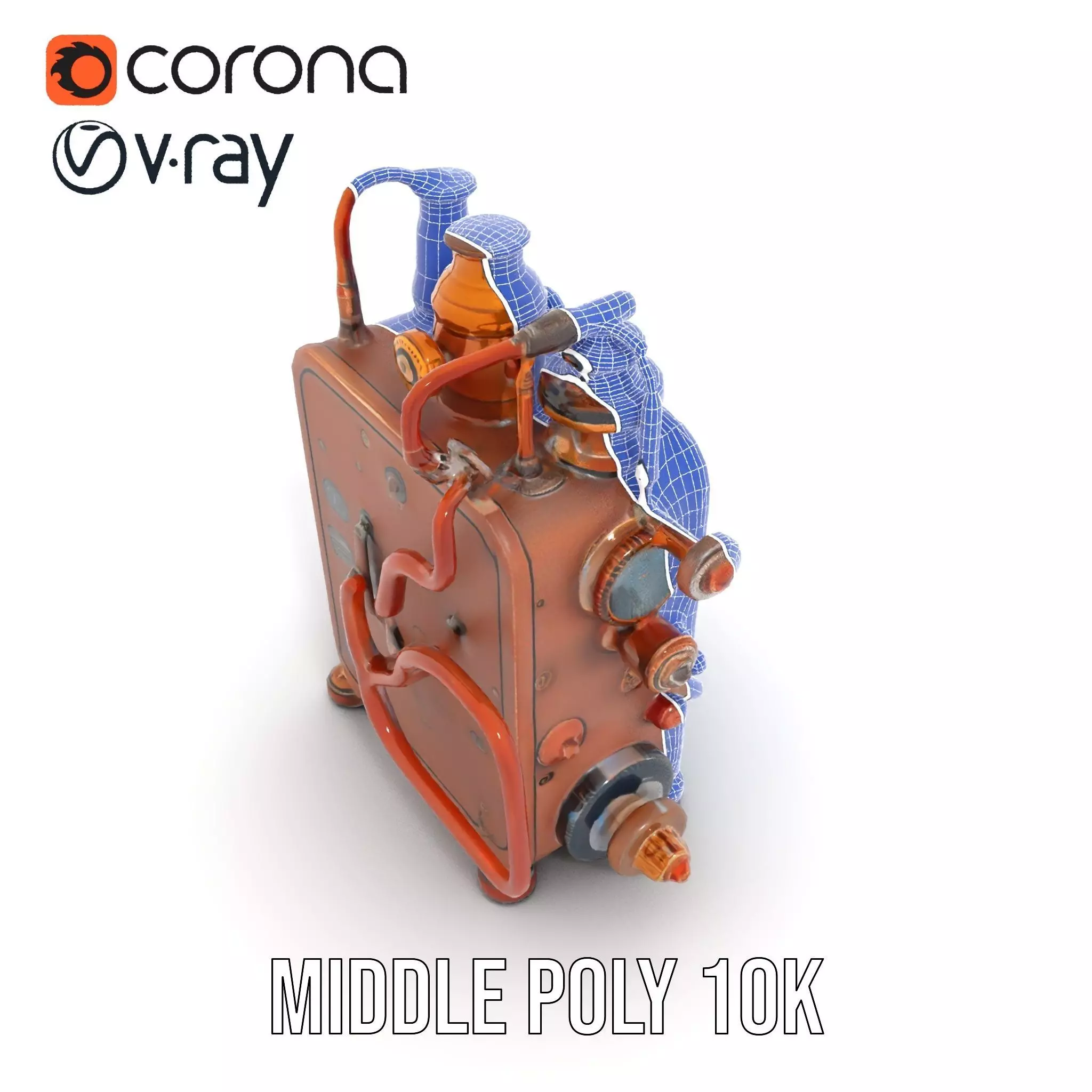 Steampunk Copper Gadget model pack Low-poly 3D model_18