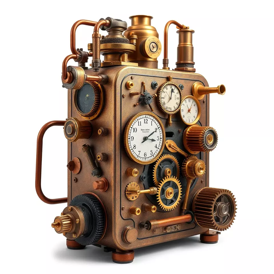Steampunk Copper Gadget model pack Low-poly 3D model_2