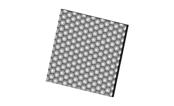 Hexagonal dome texture 3d relief panel for CNC and 3d prinitng