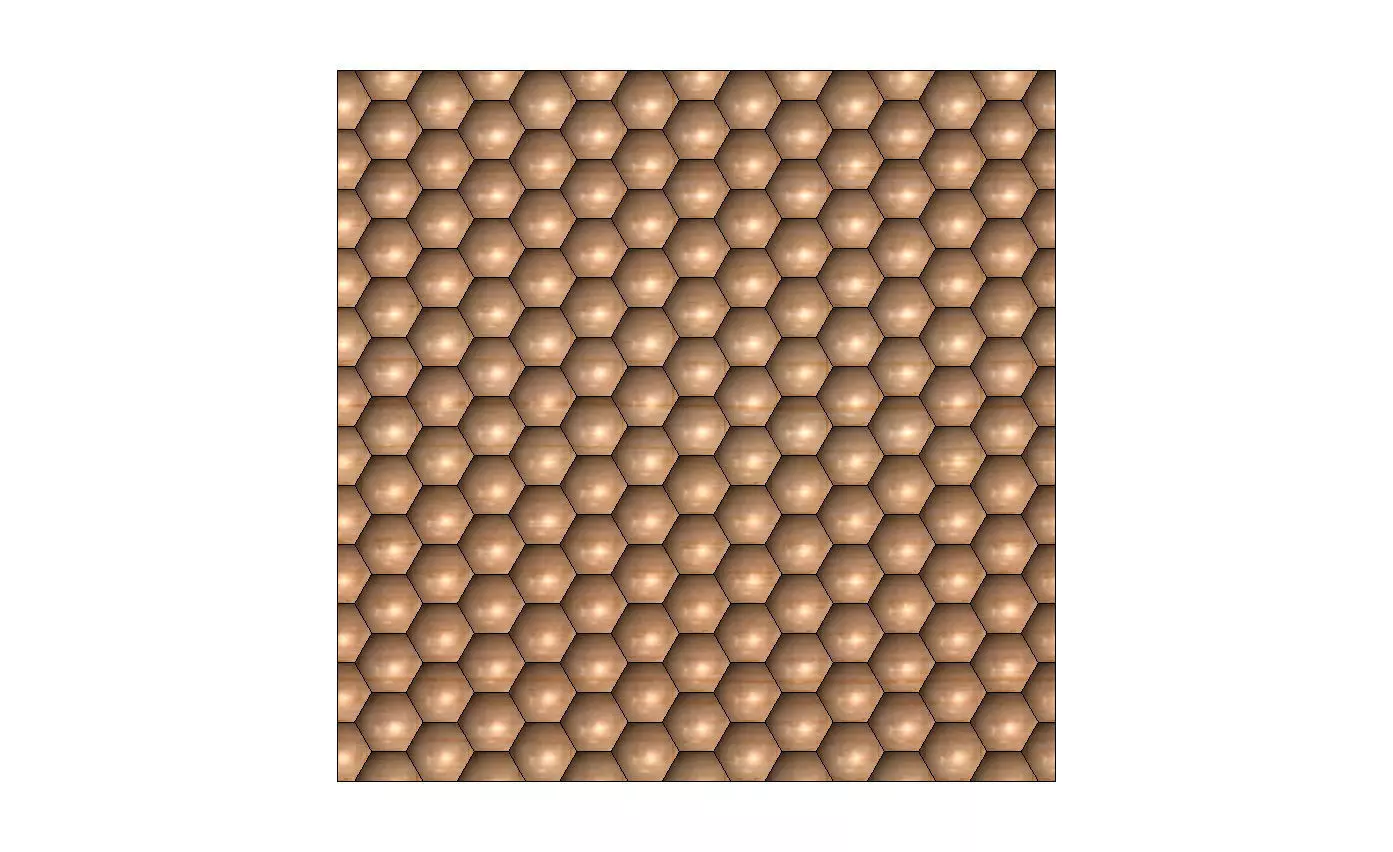 Hexagonal dome texture 3d relief panel for CNC and 3d prinitng 3D print model_10