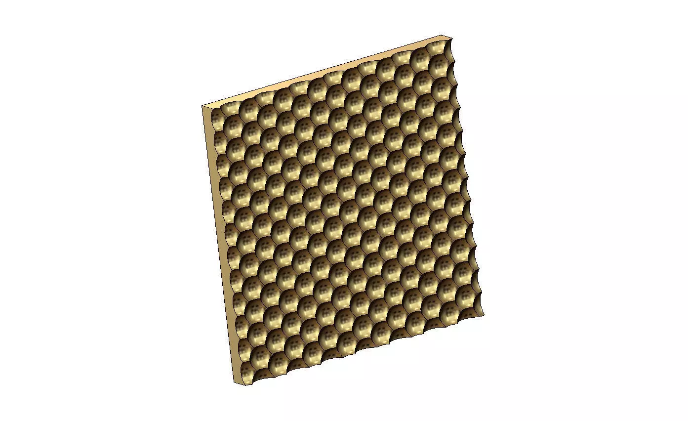 Hexagonal dome texture 3d relief panel for CNC and 3d prinitng 3D print model_11