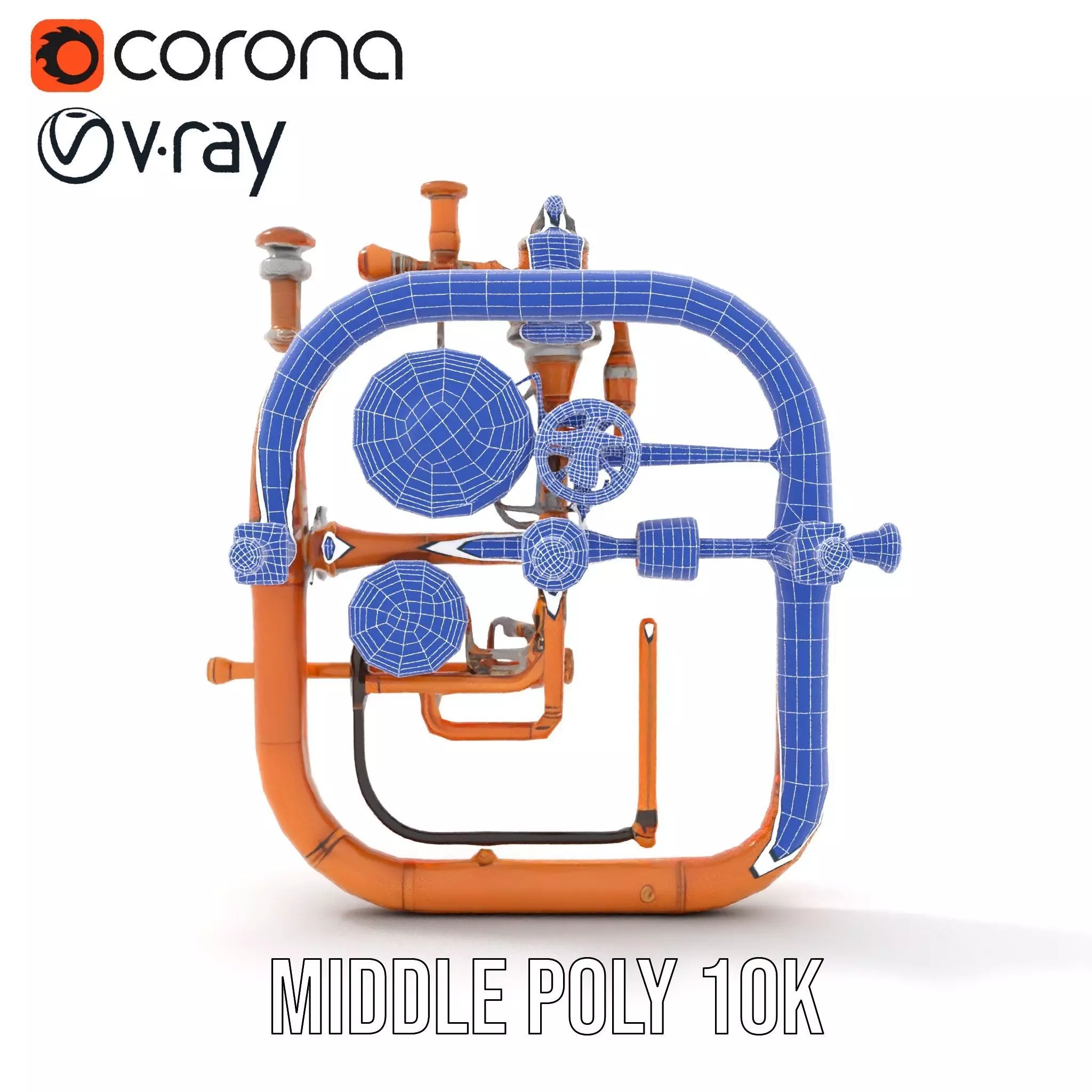 Copper Steampunk Mechanism model pack Low-poly 3D model_27