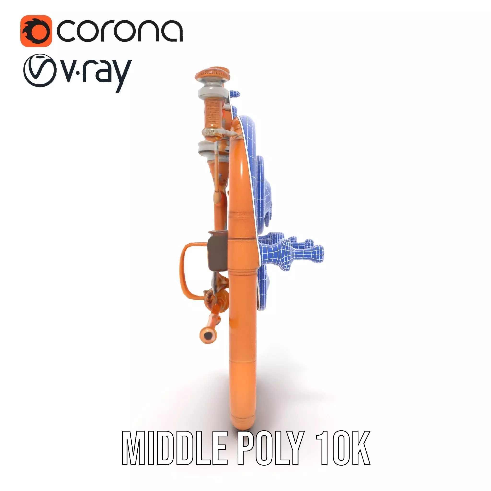 Copper Steampunk Mechanism model pack Low-poly 3D model_21