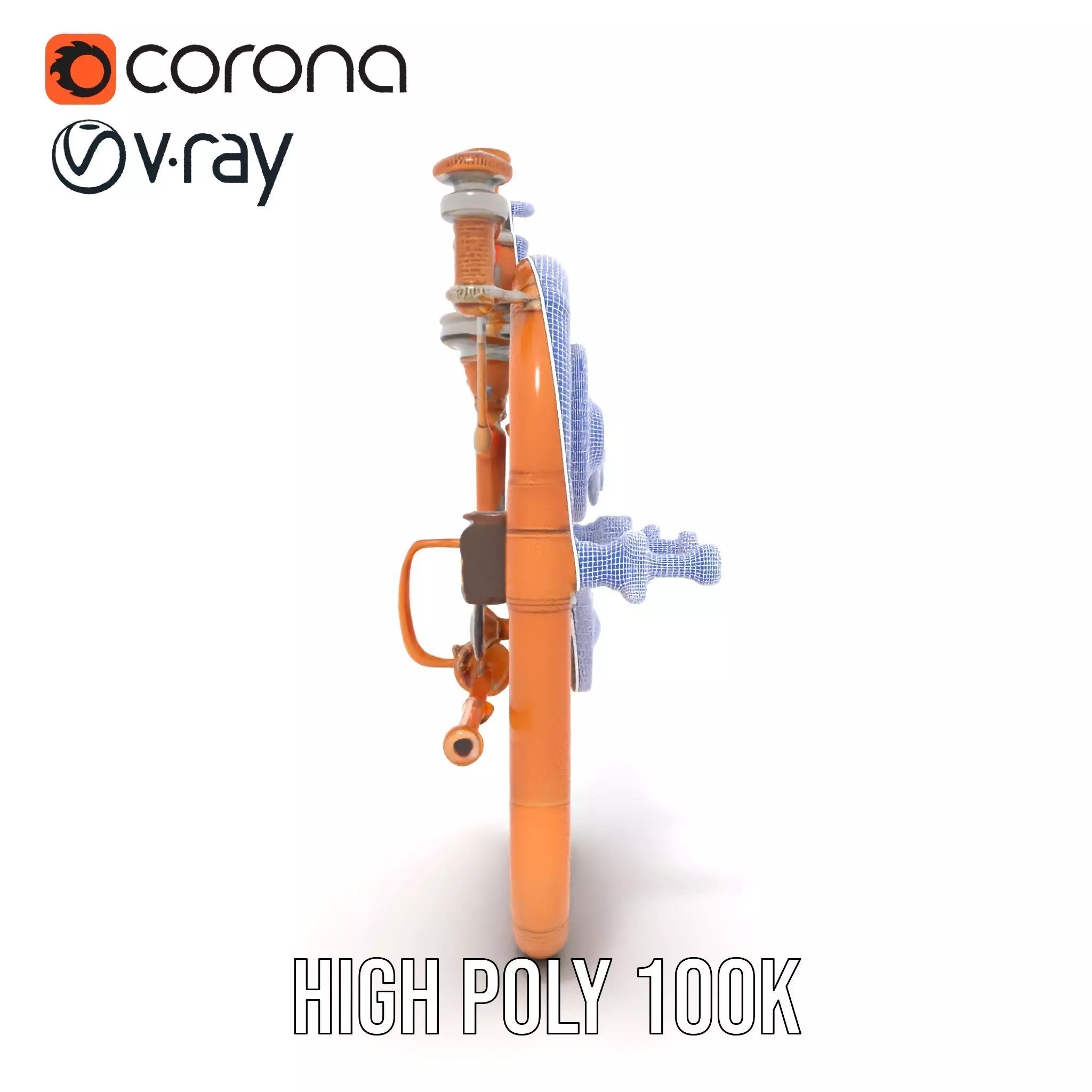 Copper Steampunk Mechanism model pack Low-poly 3D model_33