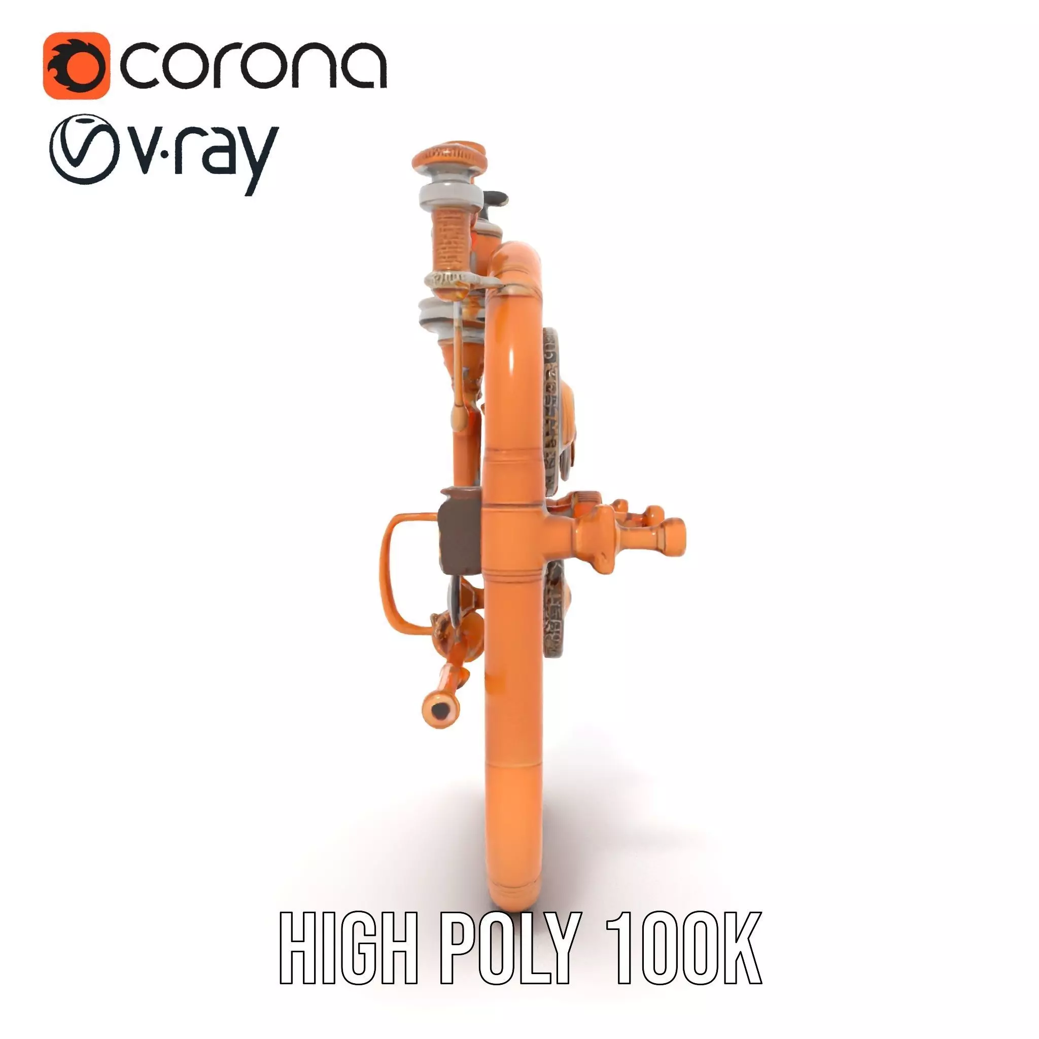 Copper Steampunk Mechanism model pack Low-poly 3D model_20