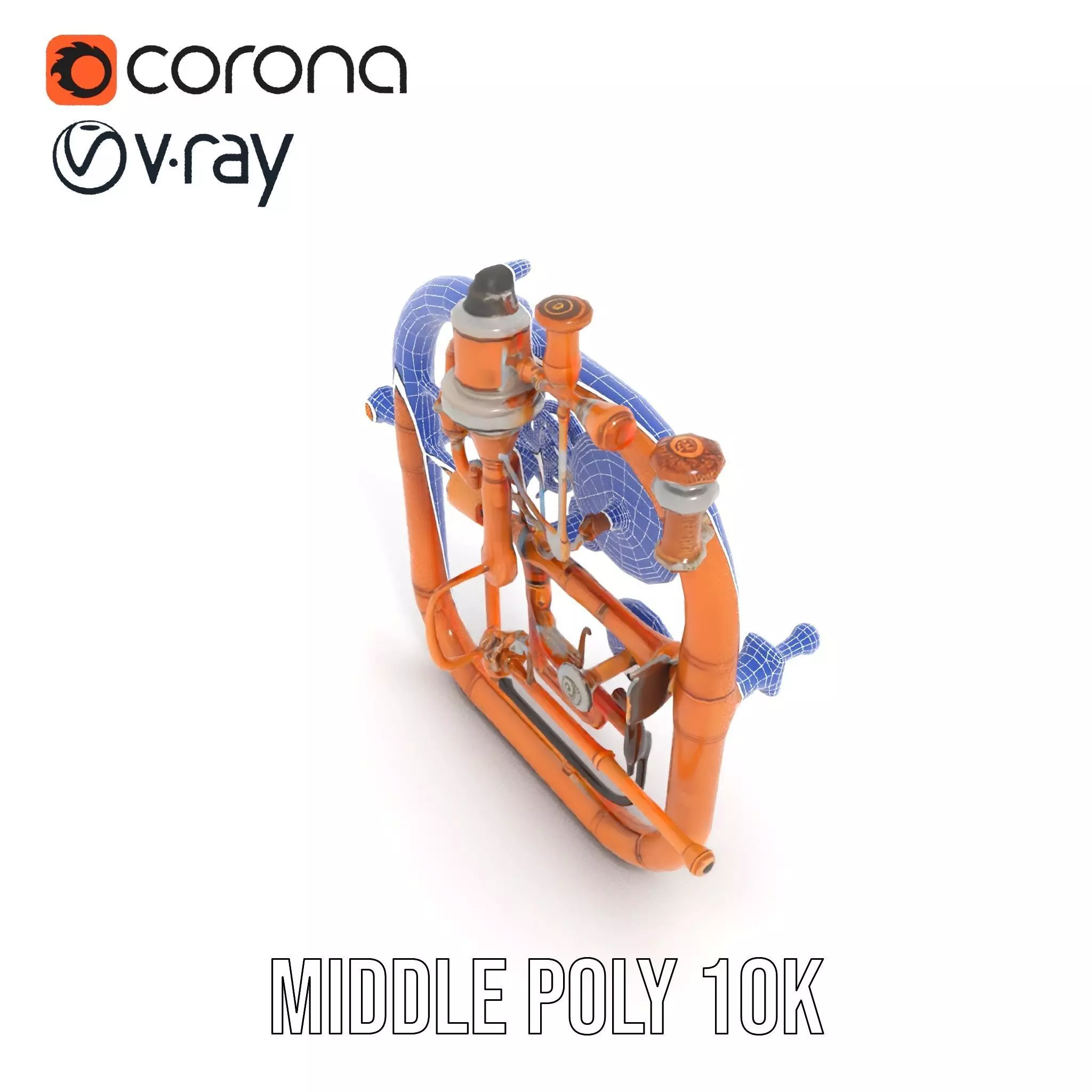 Copper Steampunk Mechanism model pack Low-poly 3D model_18