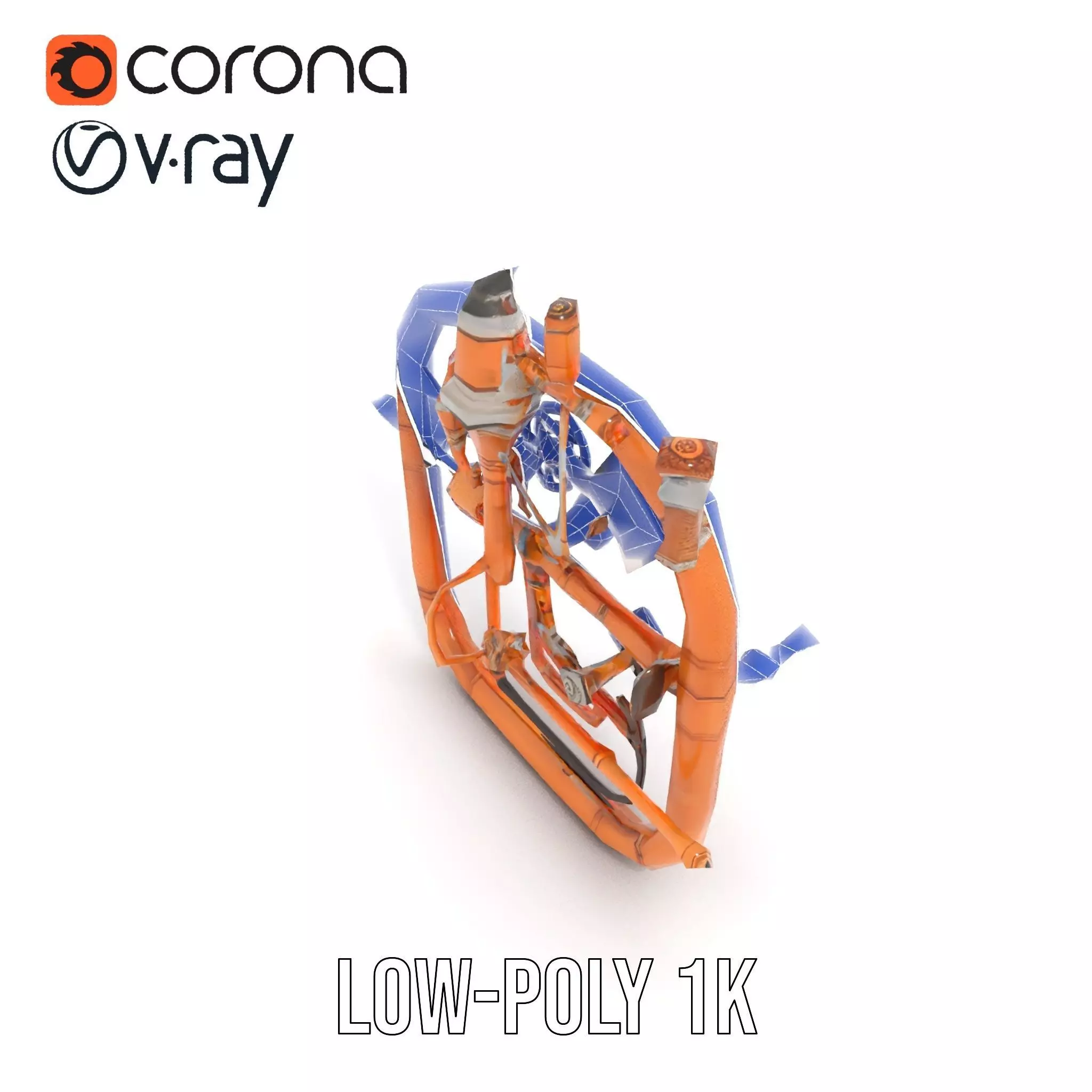 Copper Steampunk Mechanism model pack Low-poly 3D model_19