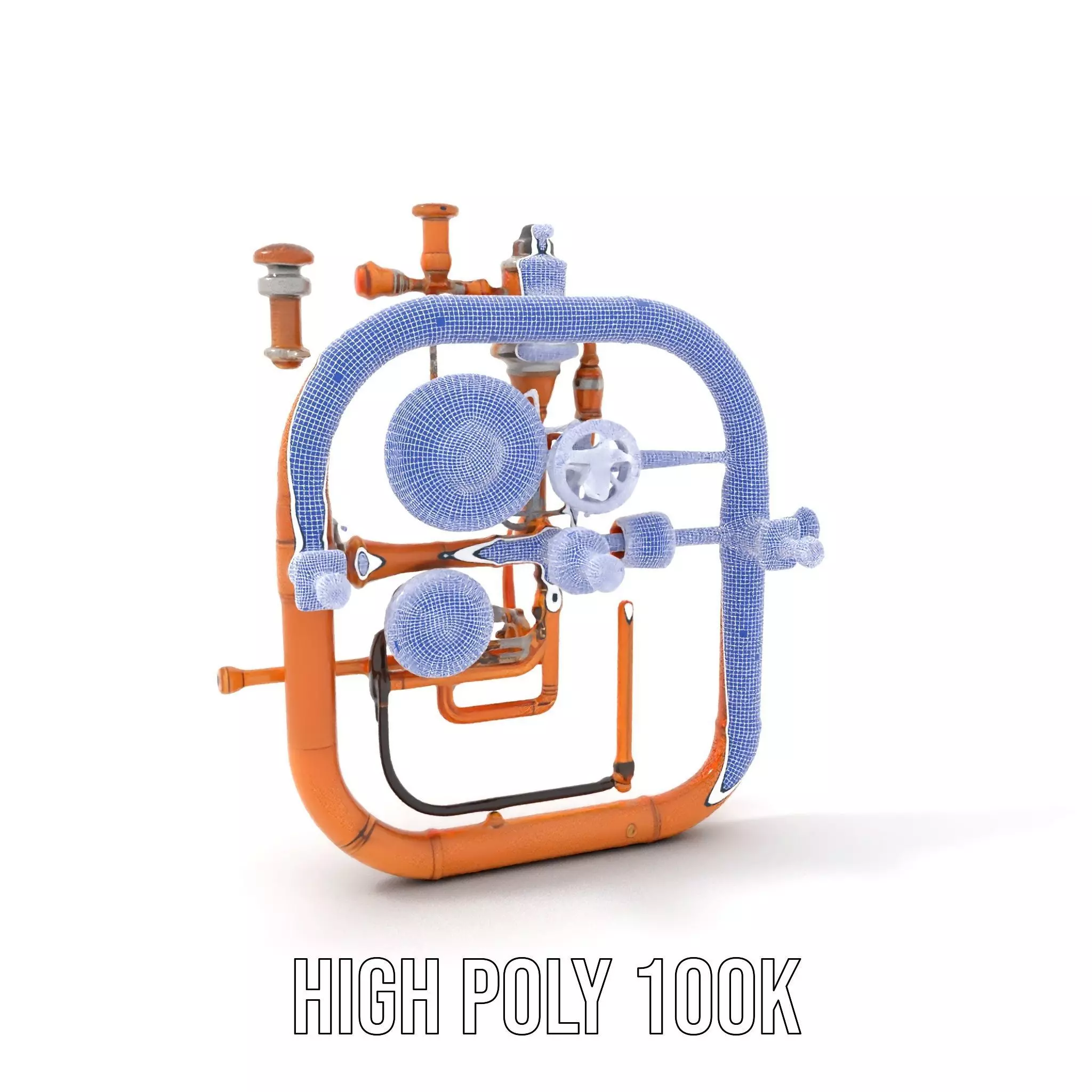 Copper Steampunk Mechanism model pack Low-poly 3D model_4